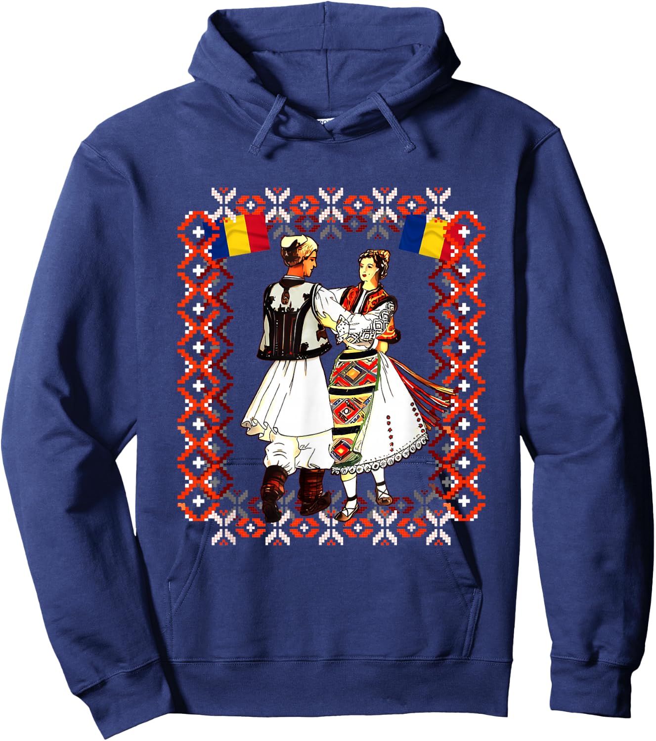 Romanian Folk Dancers Hoodie - Hoodie | Navy