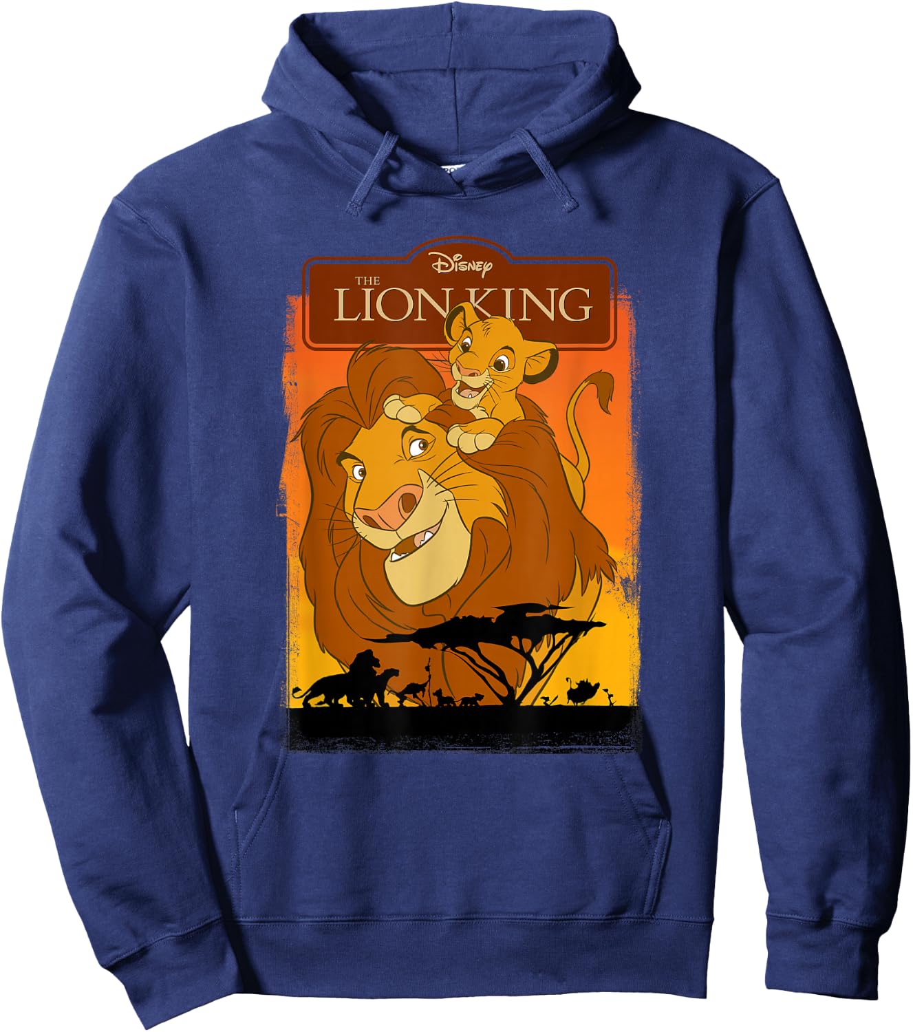 The Lion King Simba and Mufasa , black Hoodie - Hoodie | Navy