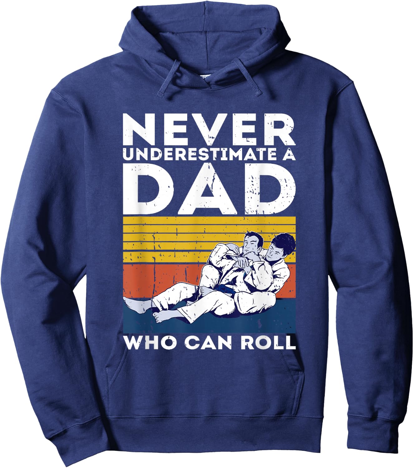 Retro Jiu-Jitsu Dad BJJ Men Father Vintage Hoodie - Hoodie | Navy