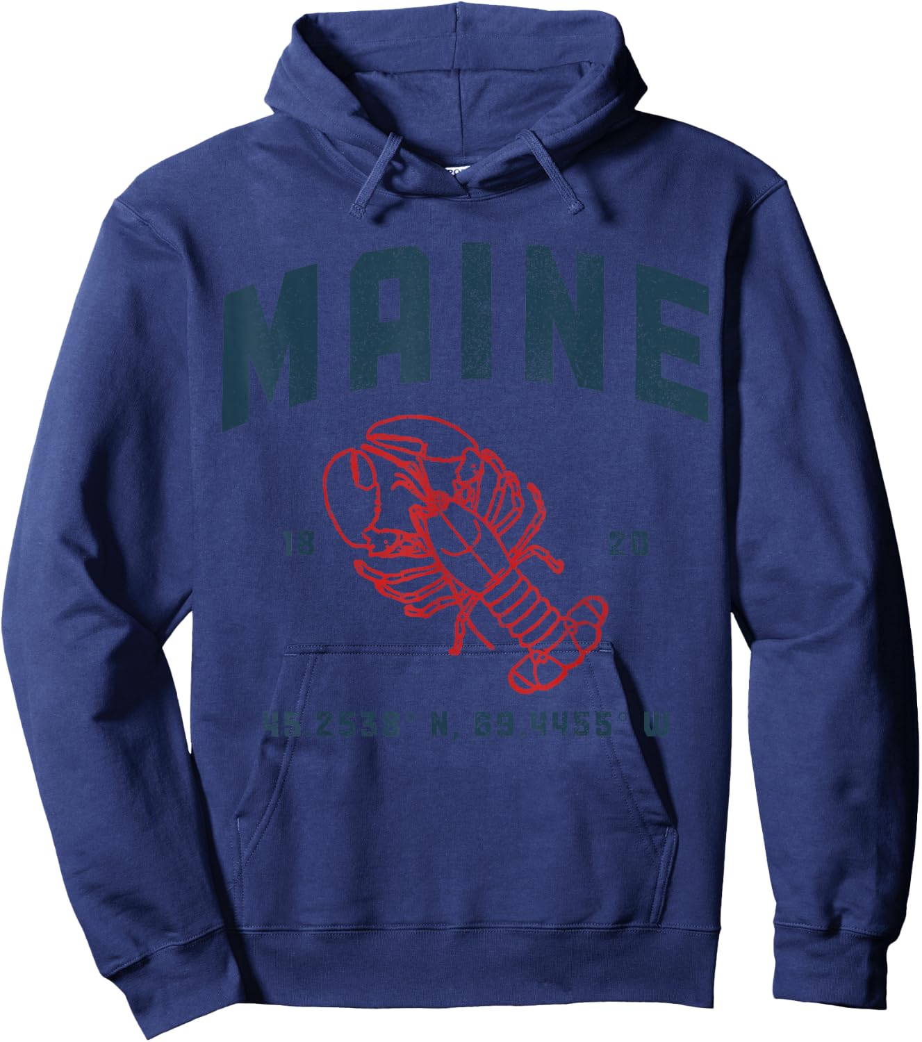 Maine Est. 1820 Lobster Vintage Pride Hoodie - Hoodie | Navy