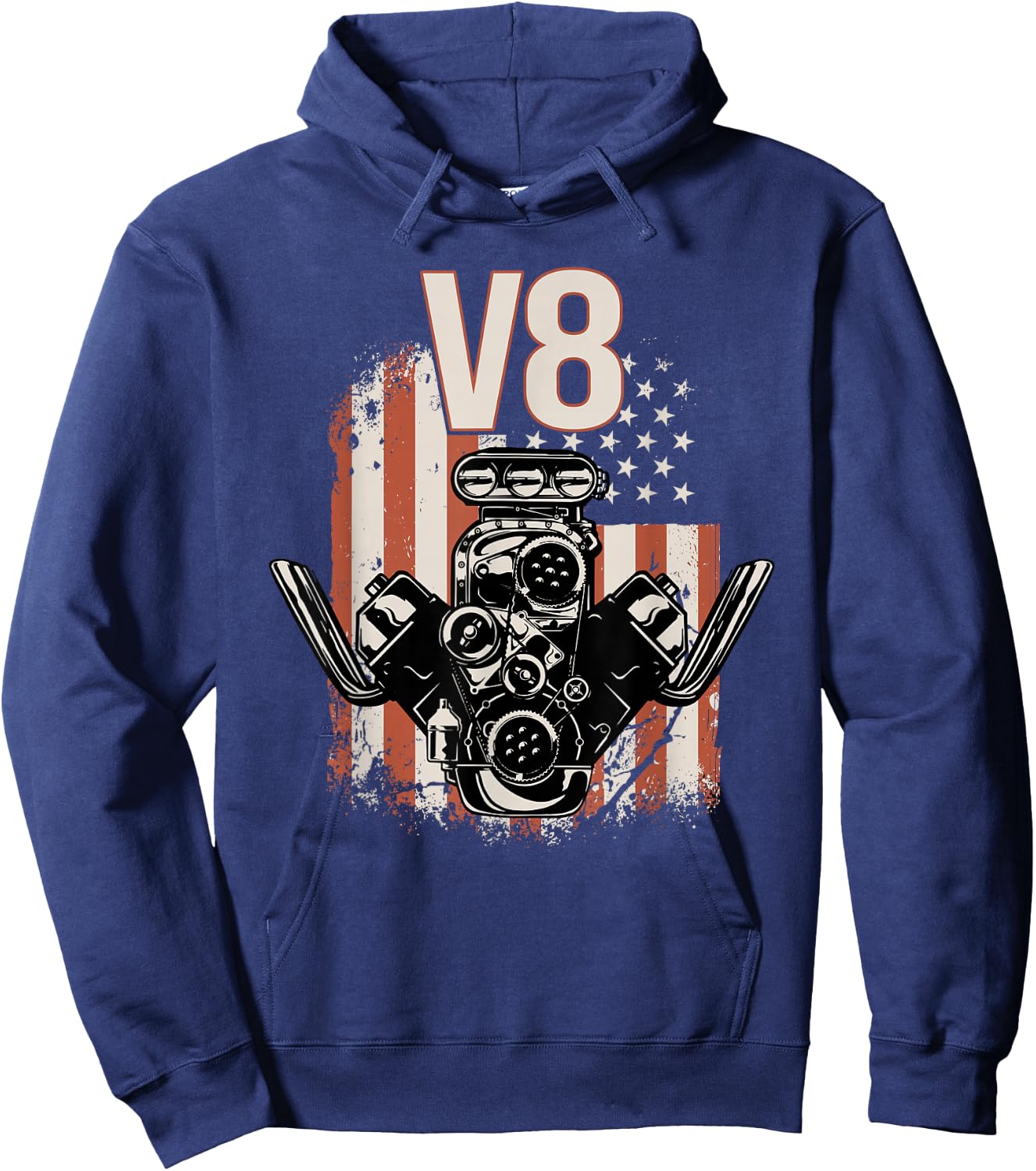 V8 American Muscle Car , black Hoodie - Hoodie | Navy