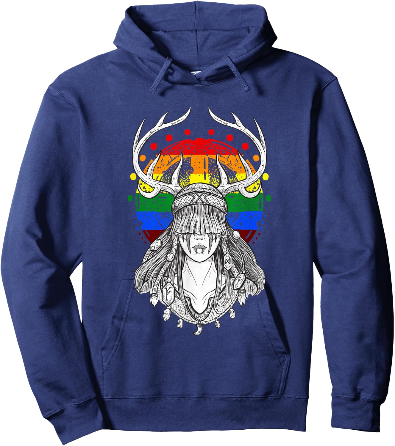 Nordic Shaman girl heilung lgbt shirt Hoodie - Hoodie | Navy