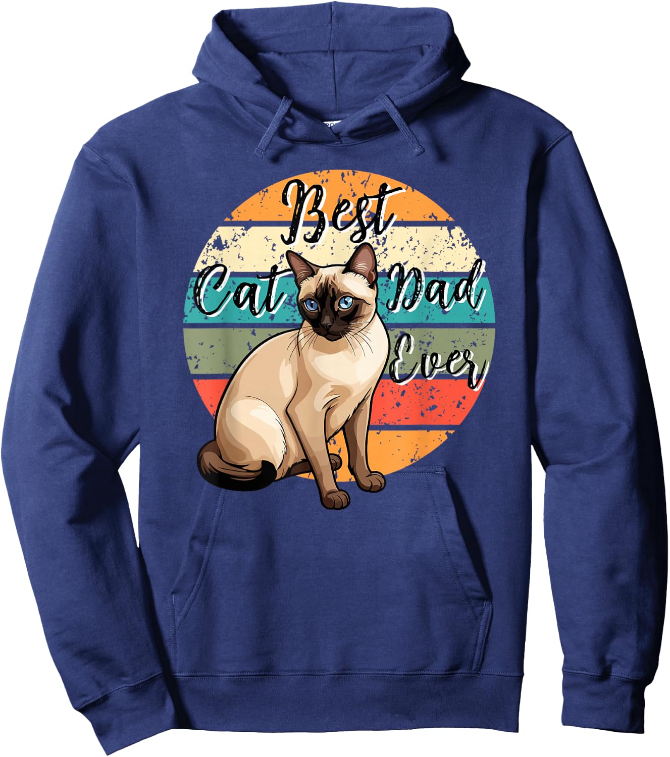 Best Cat Dad Ever Siamese Dad Siamese Cat Owner Hoodie - Hoodie | Navy