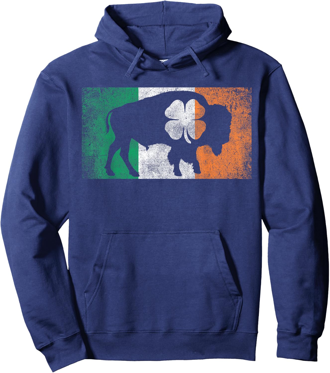Buffalo - Shamrock St. Patrick's Day Irish Flag Hoodie - Hoodie | Navy