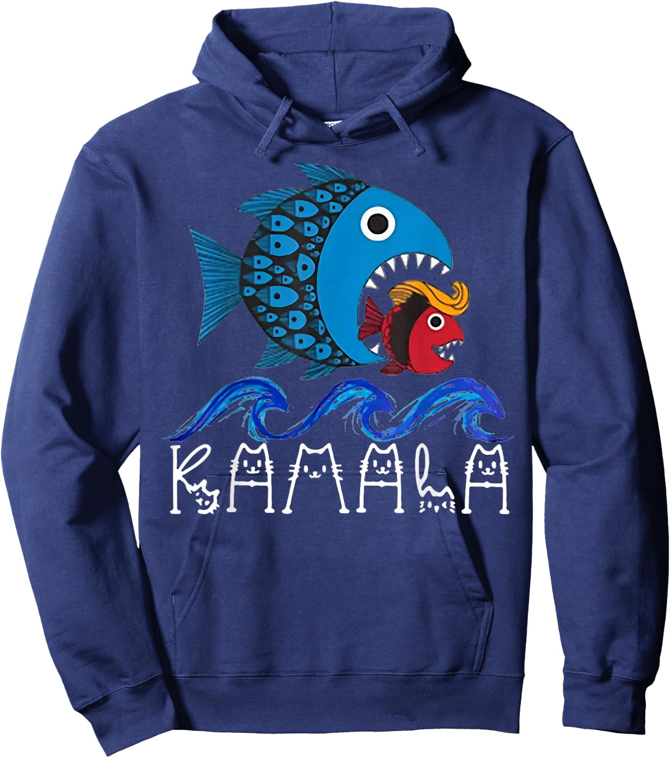 Kamala Fish Eat Fish Hoodie - Hoodie | Navy
