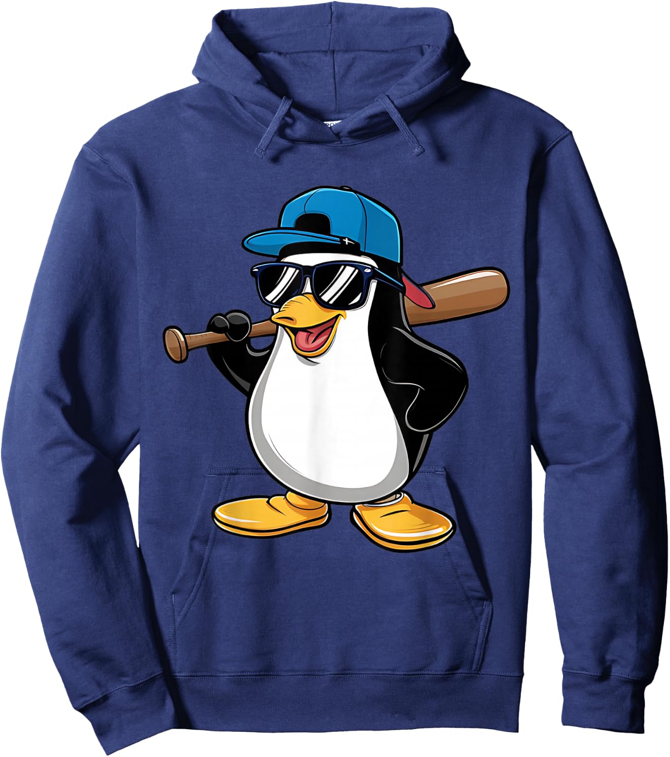 Penguin Baseball Panda Playing Baseball Penguin Hoodie - Hoodie | Navy