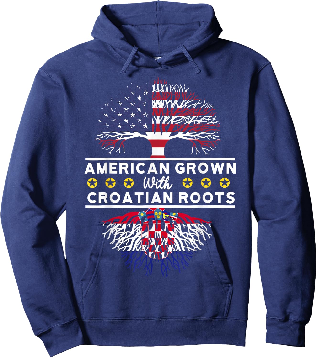 American Grown with Croatian Roots - Croatia Hoodie - Hoodie | Navy