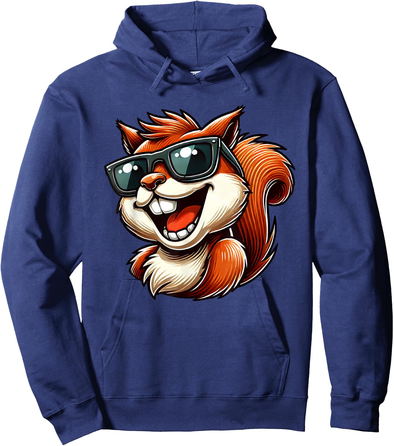 Cool Squirrel with Sunglasses Laughing Fun Hoodie - Hoodie | Navy