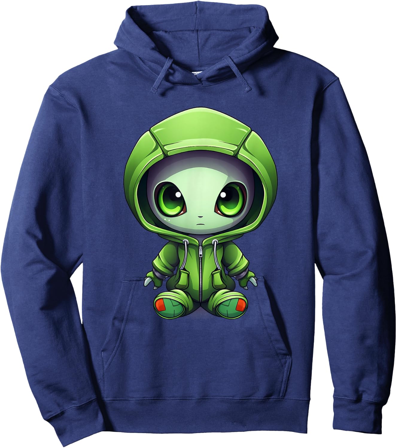 Green Alien I Kids Alien Hoodie - Hoodie | Navy