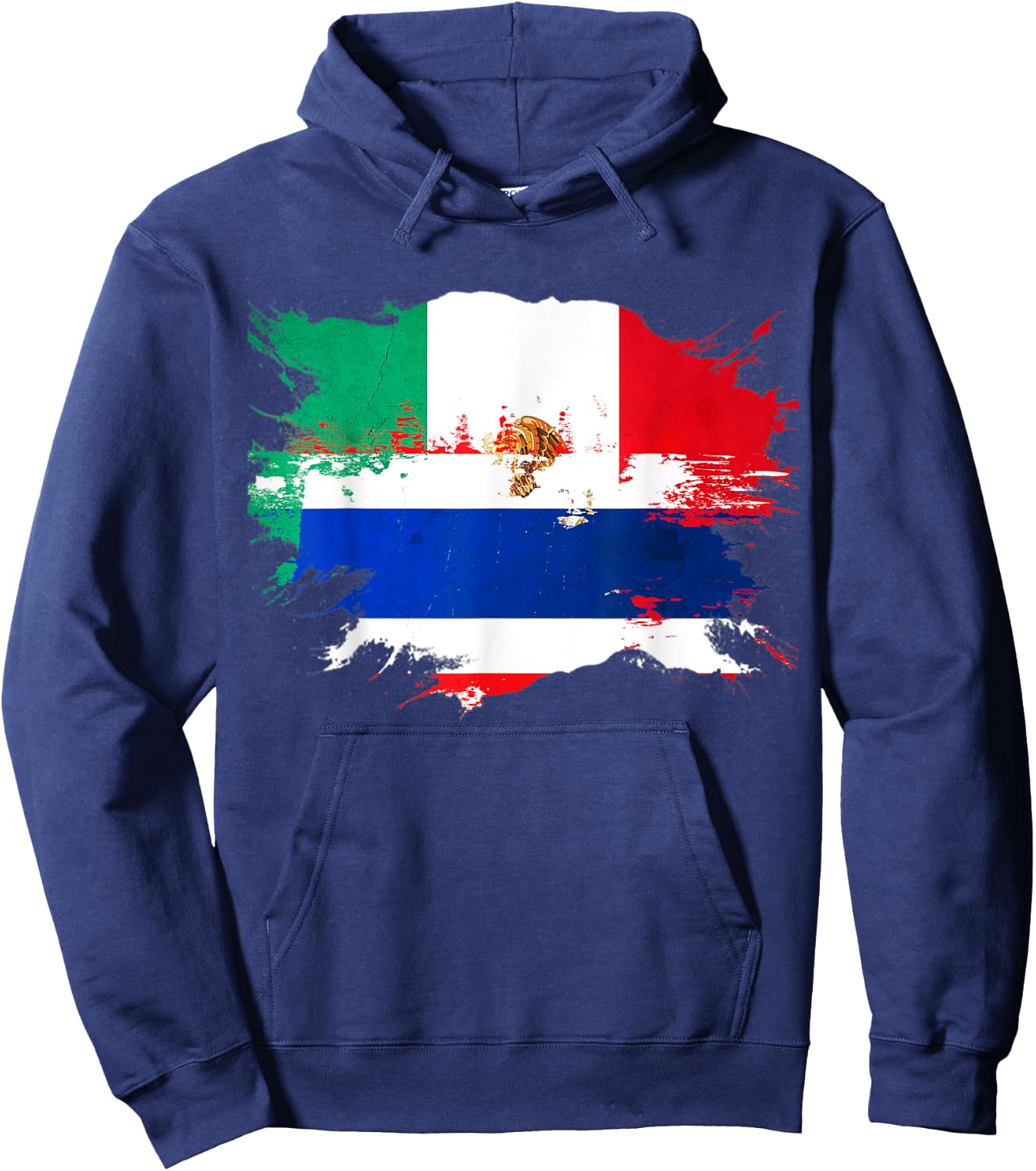 Mexican and Thai Mix Heritage Flag Hoodie - Hoodie | Navy