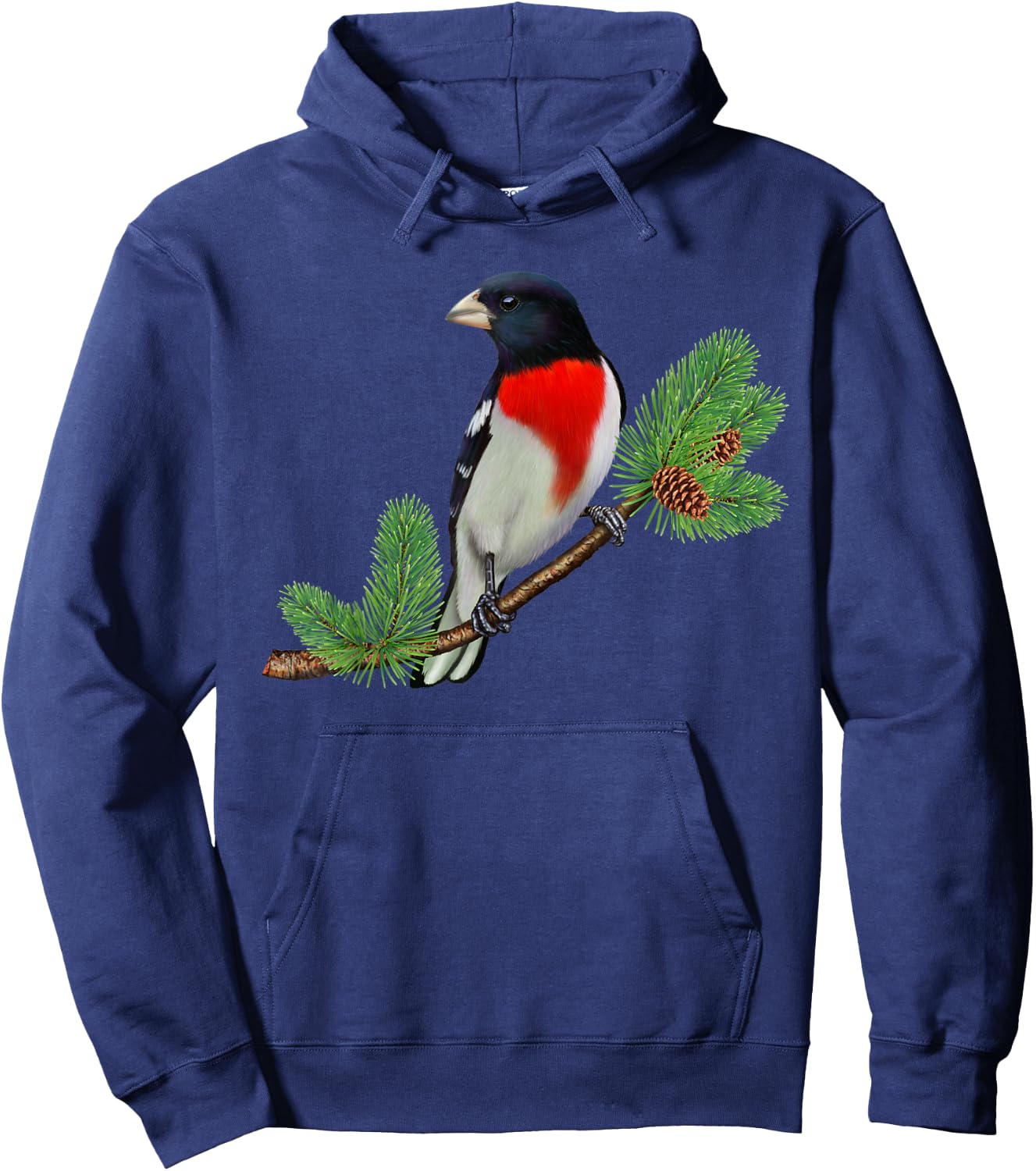 Rose Breasted Grosbeak Shirt Ornithology Bird Hoodie - Hoodie | Navy