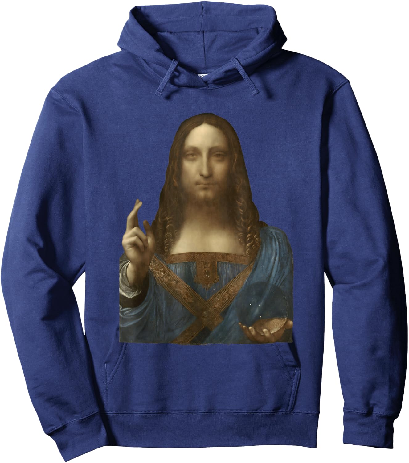 Salvator Mundi by Leonardo da Vinci (1500) Hoodie - Hoodie | Navy