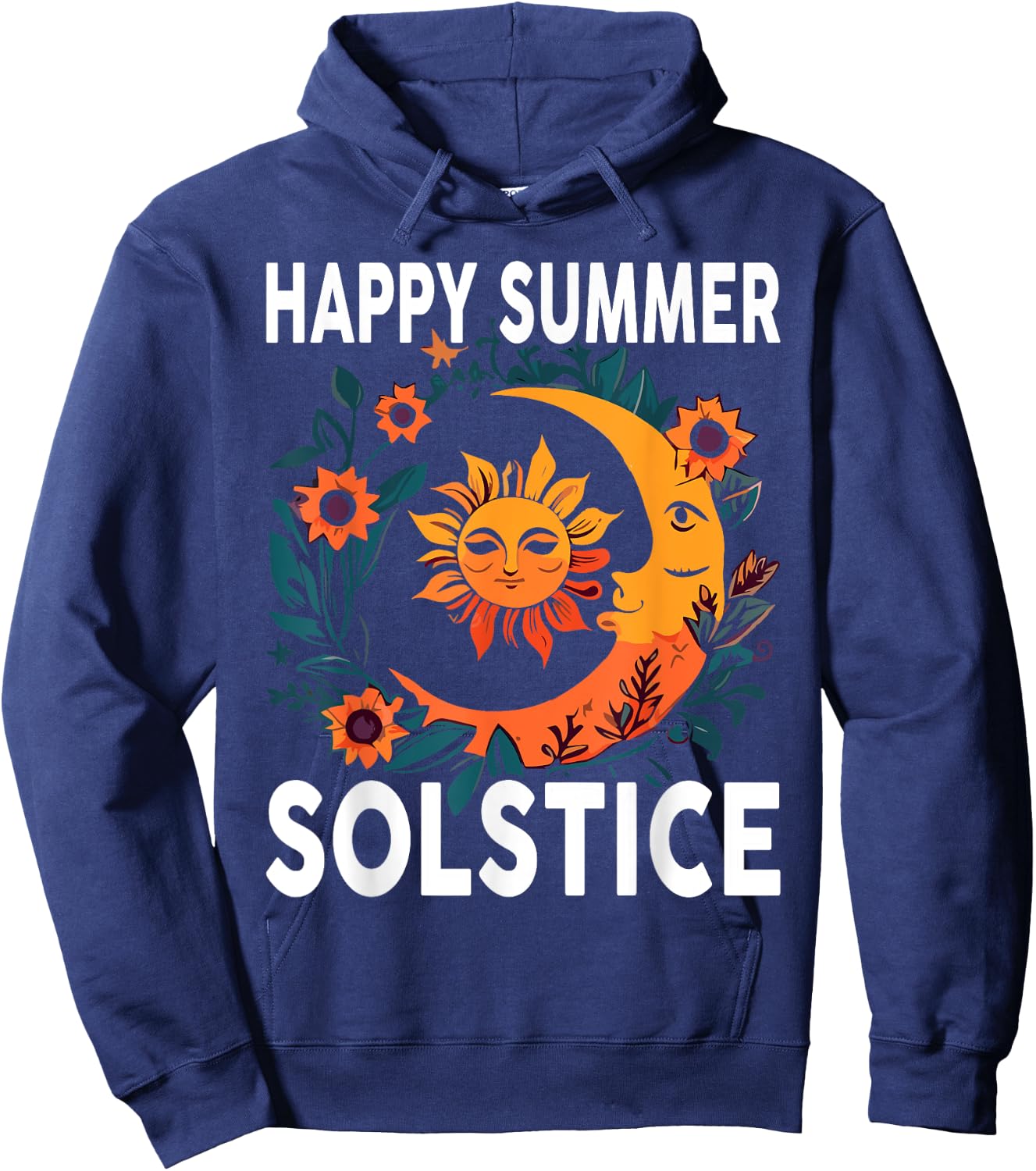 Earthy Happy Summer Solstice Hoodie - Hoodie | Navy