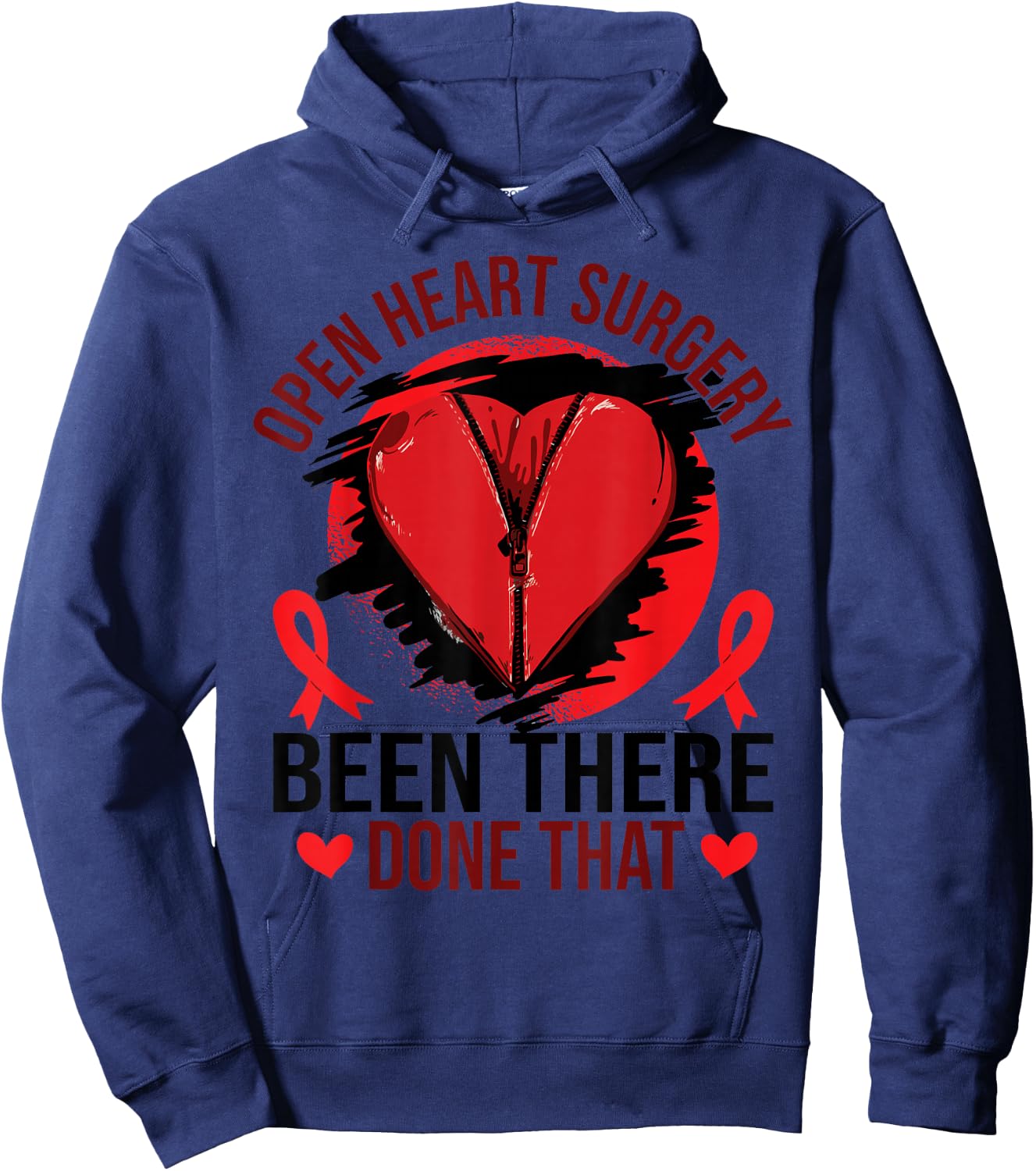 Heart Disease Awareness | Open Heart Surgery Hoodie - Hoodie | Navy