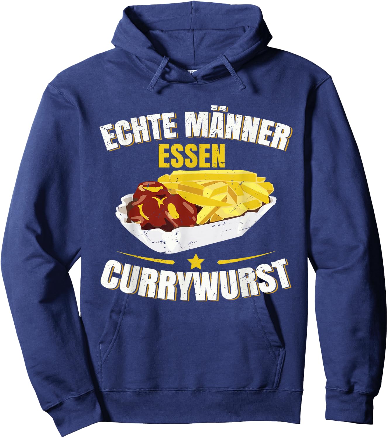 Echte Männer Essen Currywurst Pommes Hoodie - Hoodie | Navy