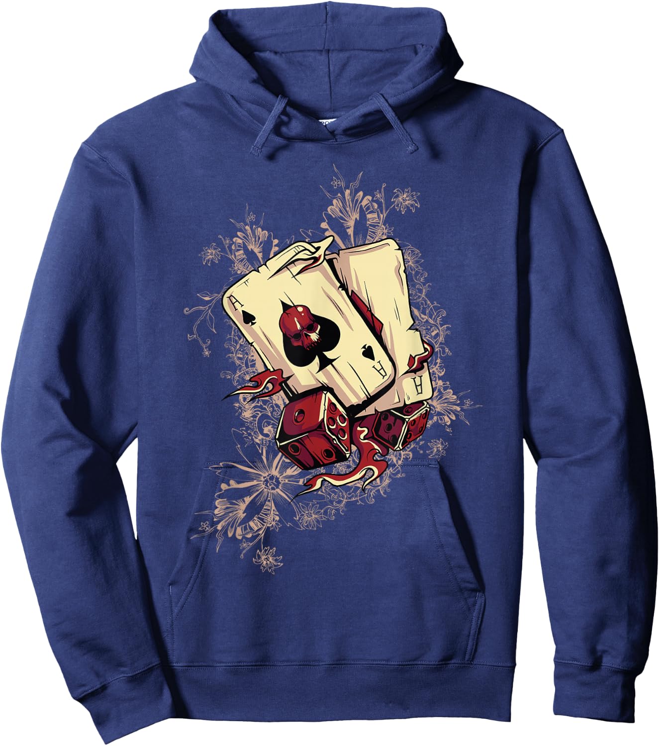 Player - Dice Demonic Poker Card , Black Hoodie - Hoodie | Navy
