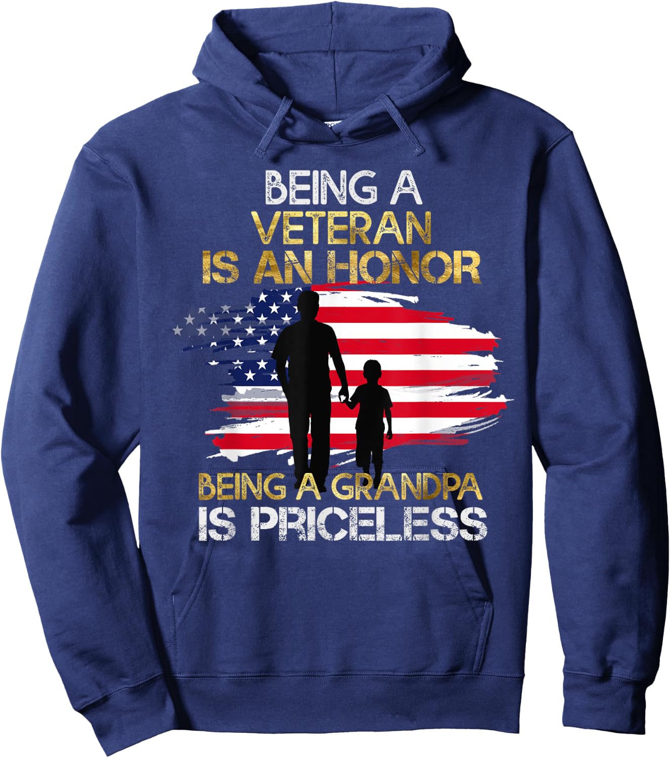 Gift Veteran Grandpa Hoodie - Hoodie | Navy