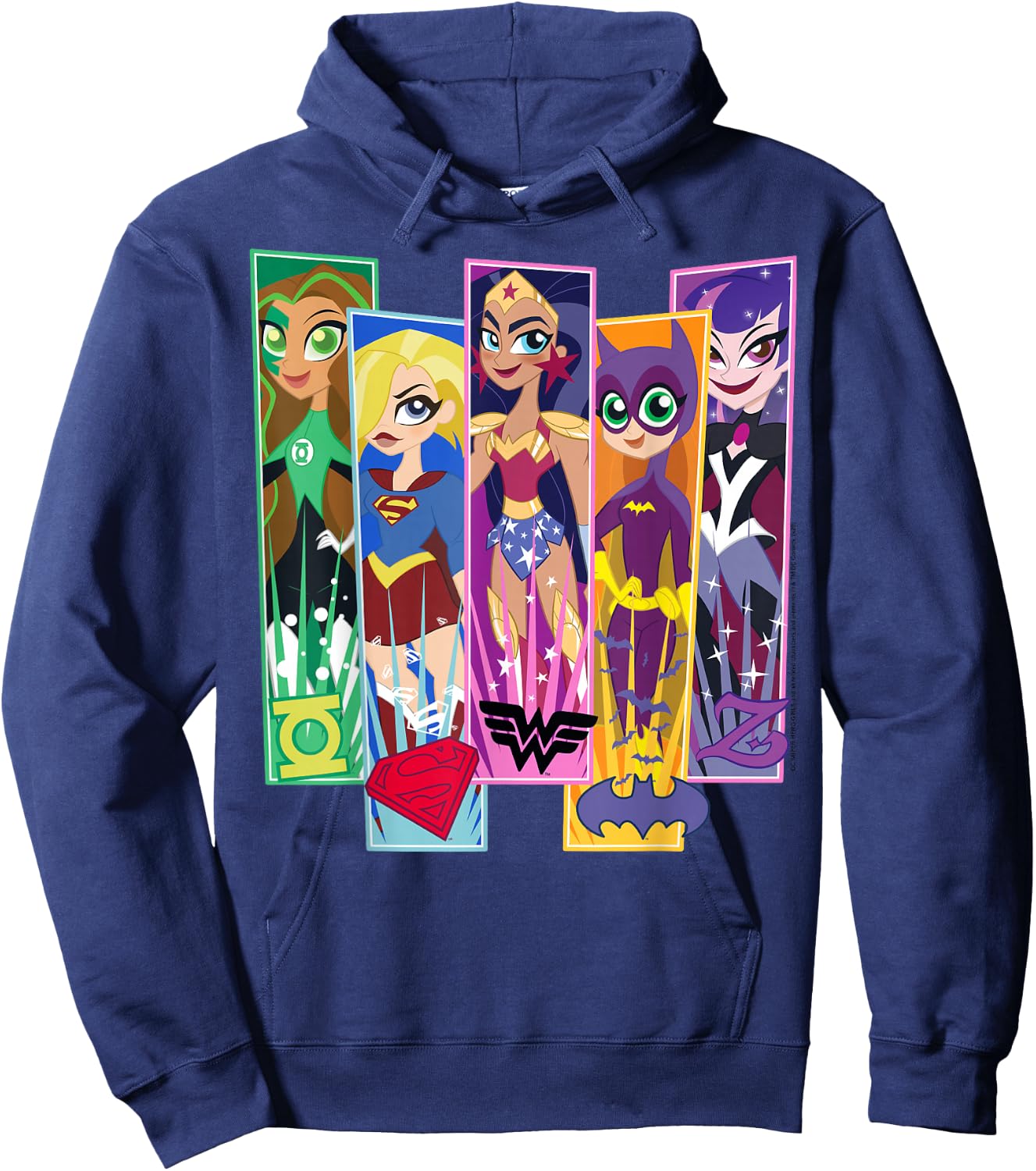 DC Comics Super Hero Girls Character Panels Hoodie - Hoodie | Navy