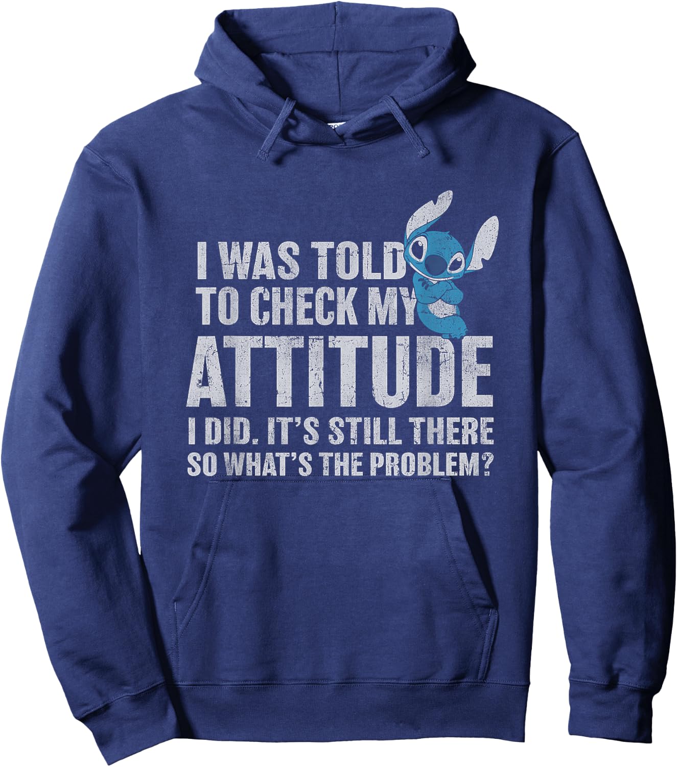 Disney Lilo & Stitch Attitude Problem Alien Hoodie - Hoodie | Navy