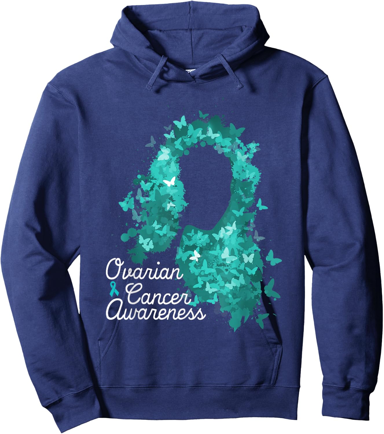 Ovarian Cancer Awareness Hoodie - Hoodie | Navy