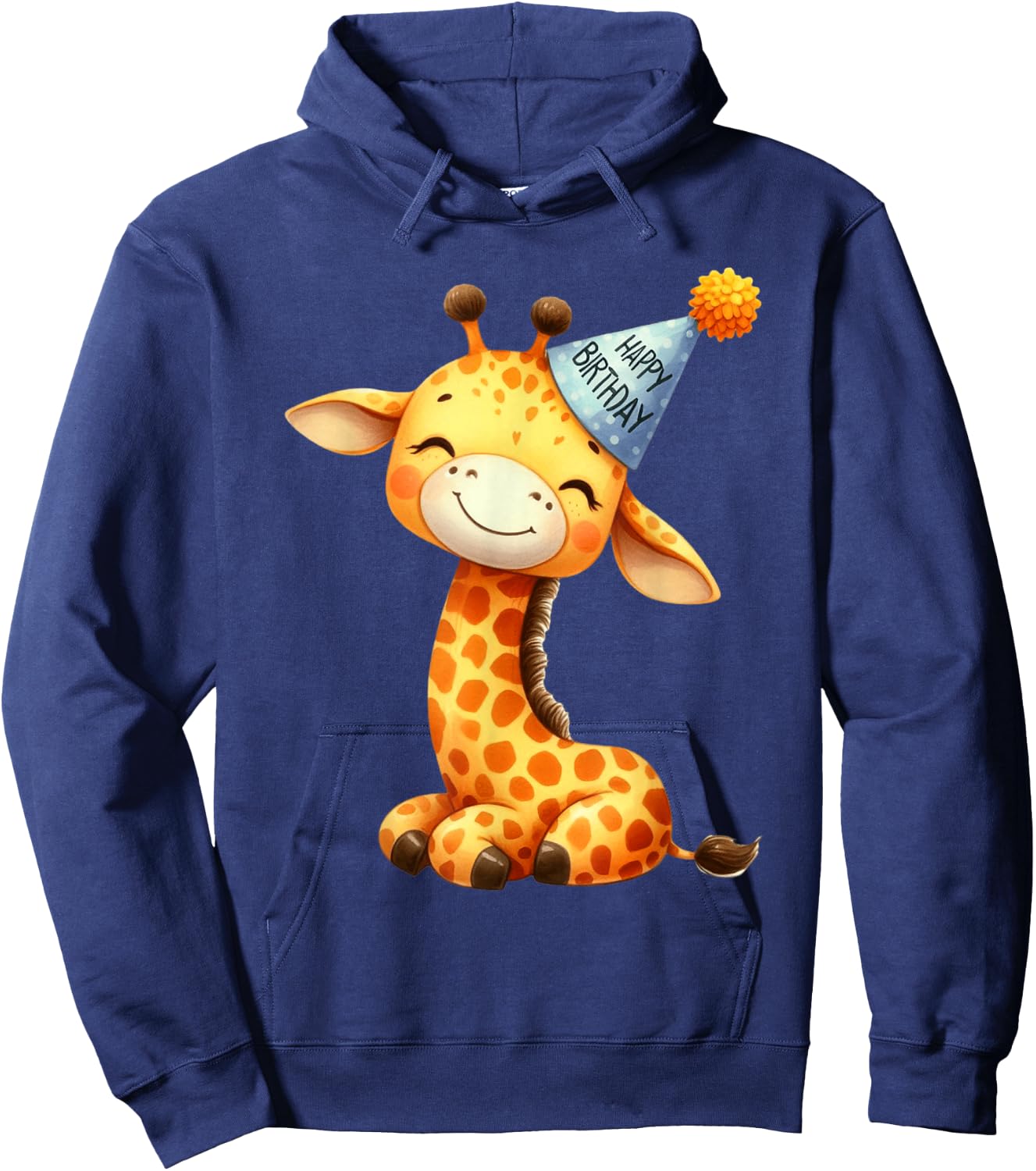 Cute Giraffe Happy Birthday Party Hat Kids Hoodie - Hoodie | Navy