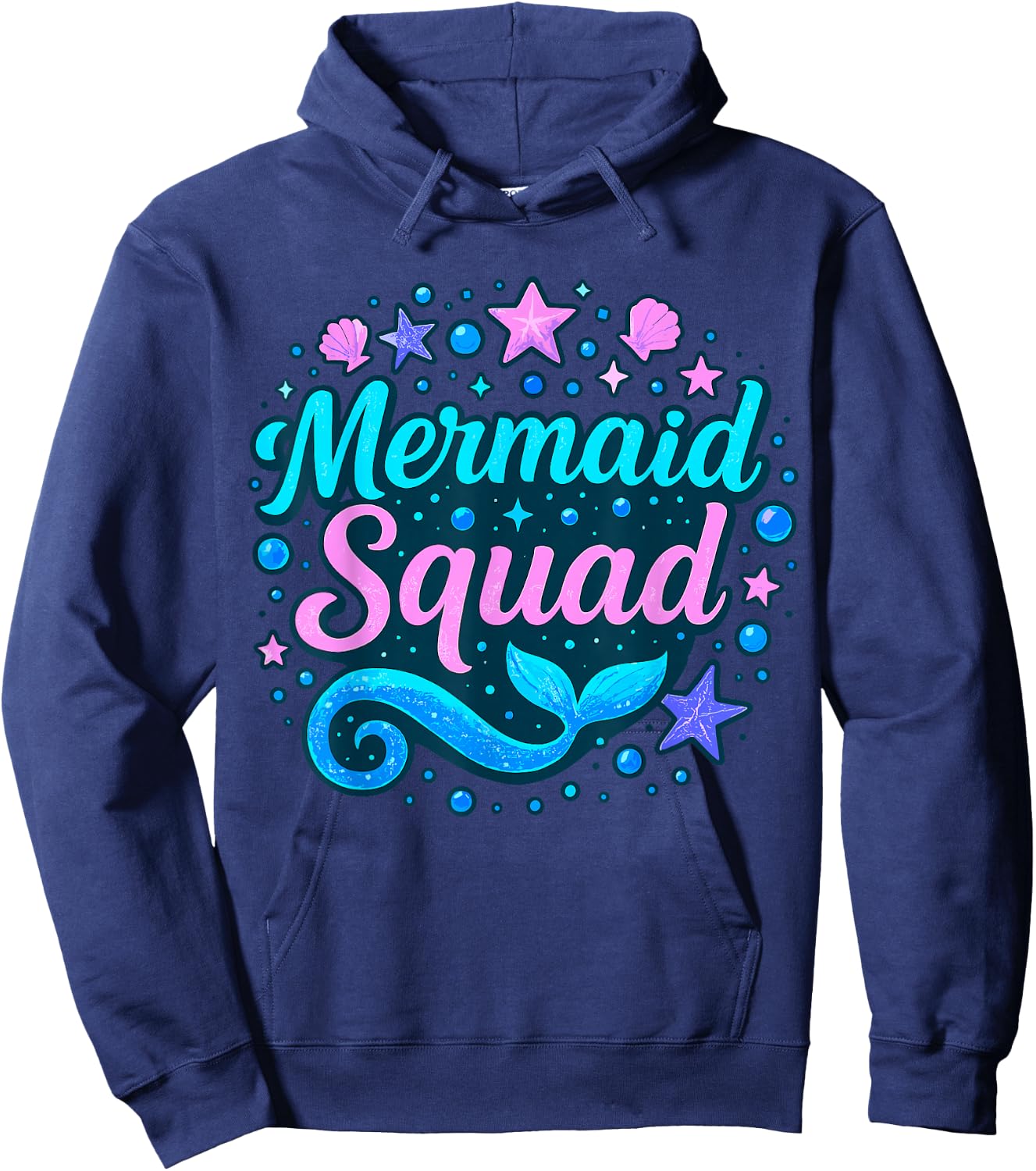 Mermaid Squad Birthday Party Matching Hoodie - Hoodie | Navy