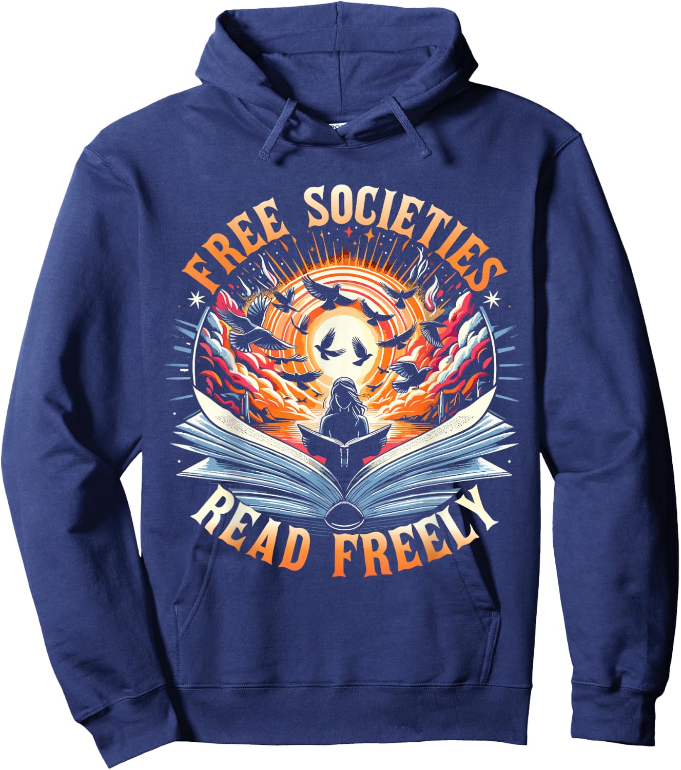 Book Lover Quote Banned Books Hoodie - Hoodie | Navy