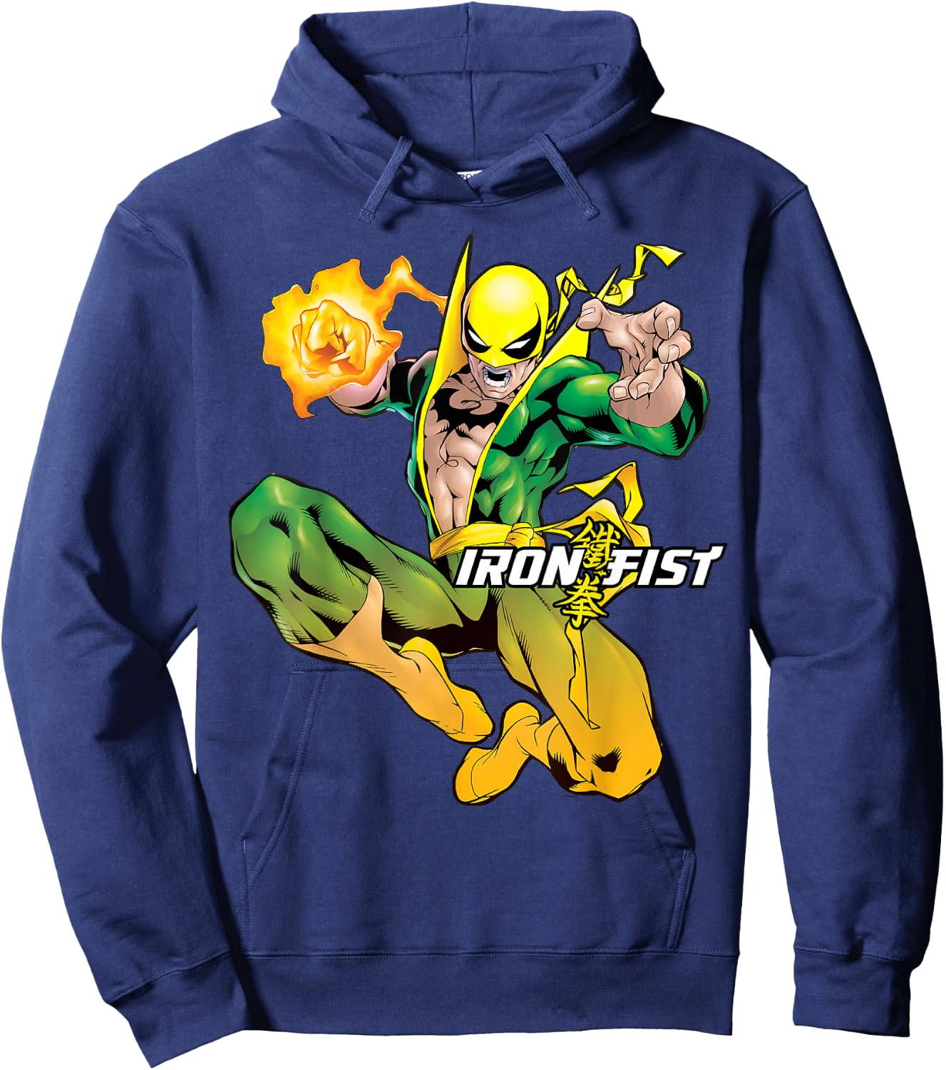 Marvel Iron Fist Action Shot Portrait Hoodie - Hoodie | Navy