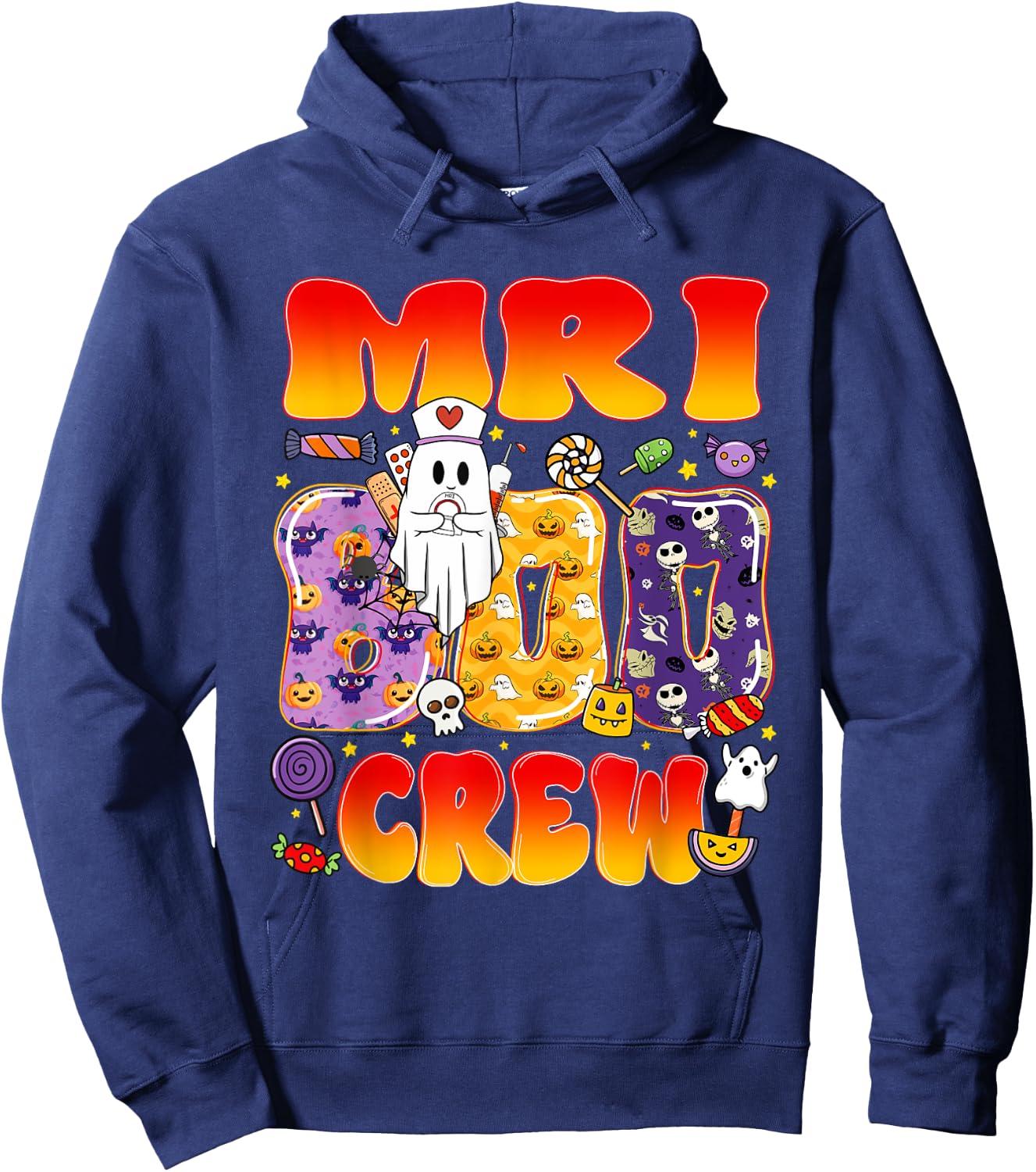 MRI Boo Crew MRI Tech Funny Halloween Hoodie - Hoodie | Navy