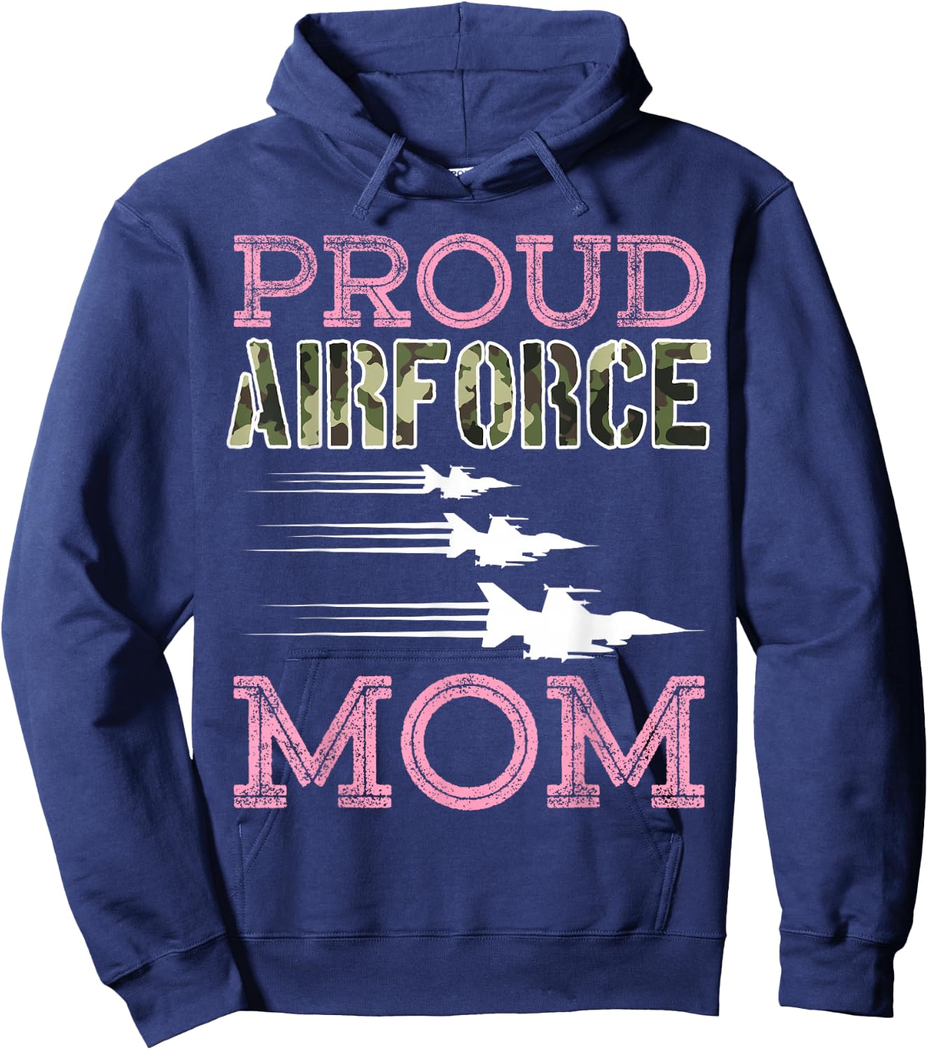 Proud Air Force Mom Mother's Day Veterans Hoodie - Hoodie | Navy