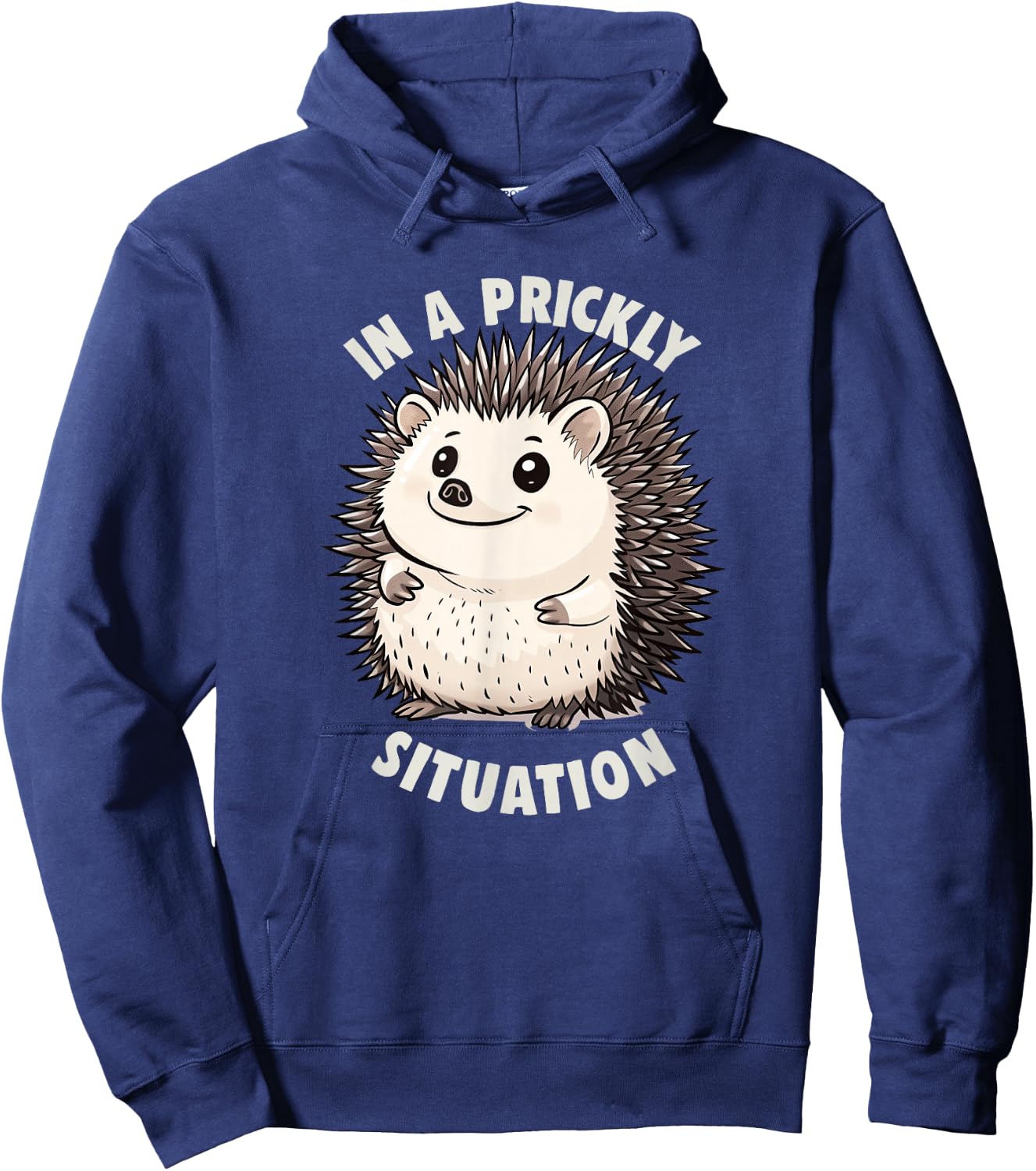 Cute Hedgehogs In A Prickly Situation Hedgehog Hoodie - Hoodie | Navy