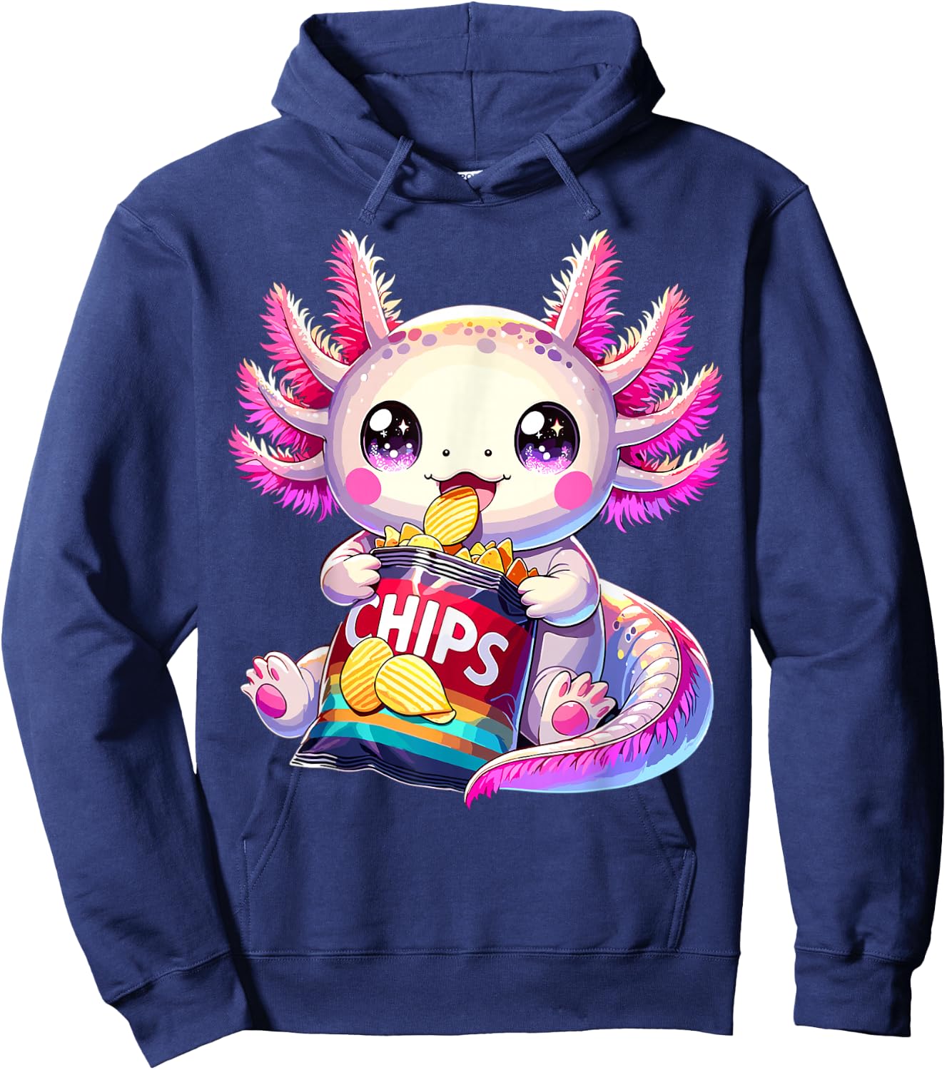 Axolotl Snaxolotl Anime Cute Kawaii Axolotl Hoodie - Hoodie | Navy