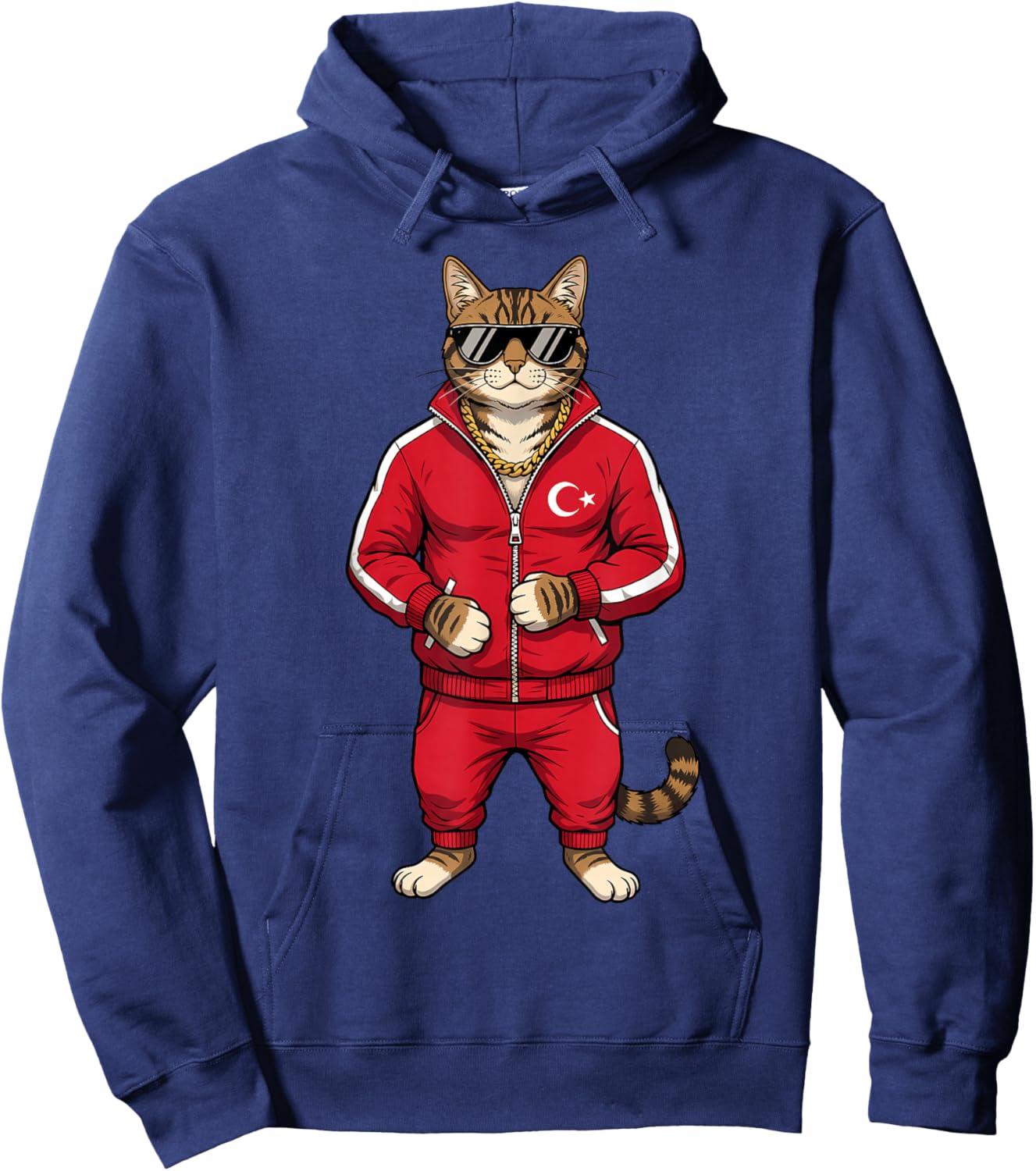 Turkey Roots Cat Turkish Flag Hoodie - Hoodie | Navy