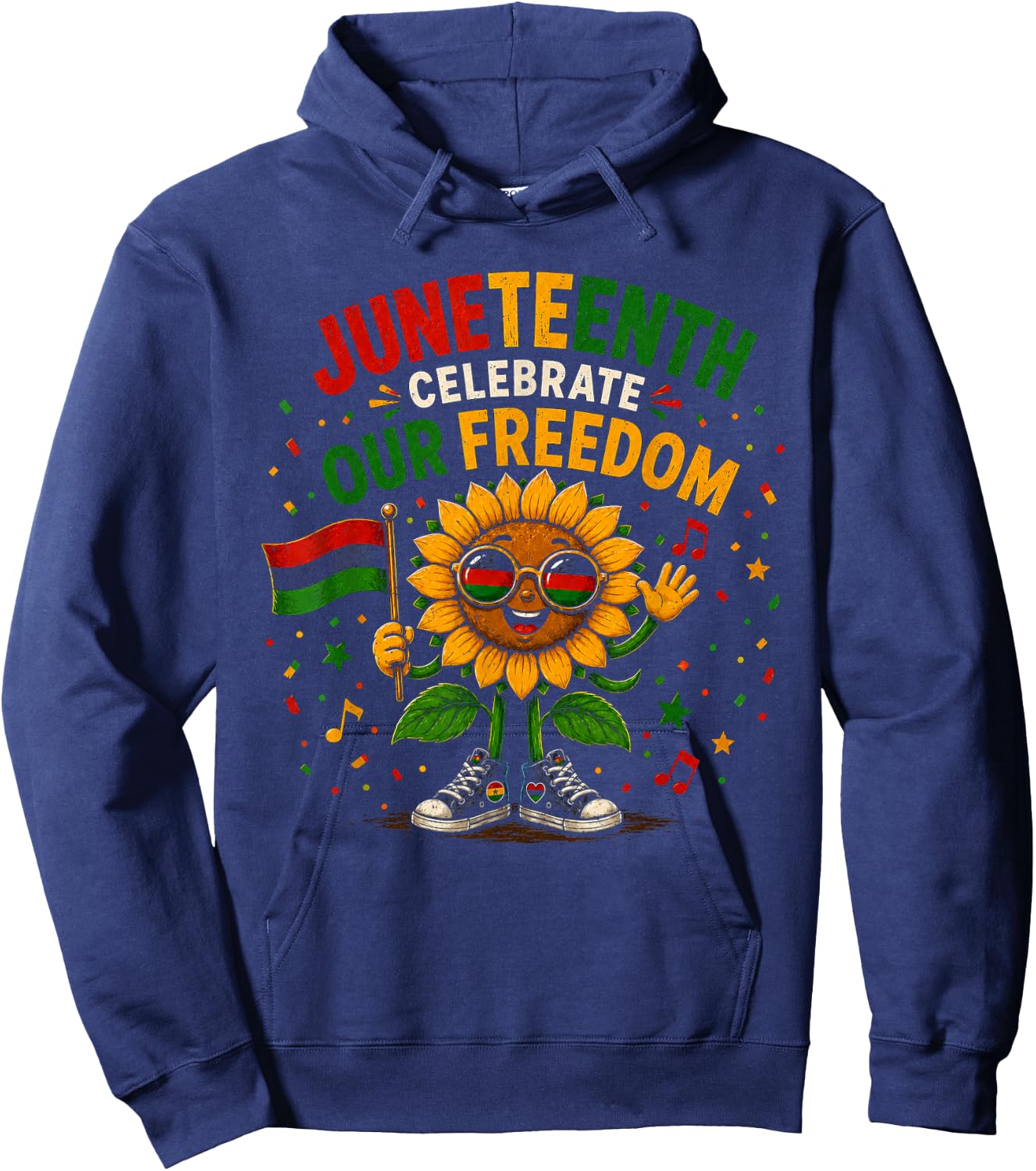 Juneteenth Celebrate Our Freedom Black History Hoodie - Hoodie | Navy