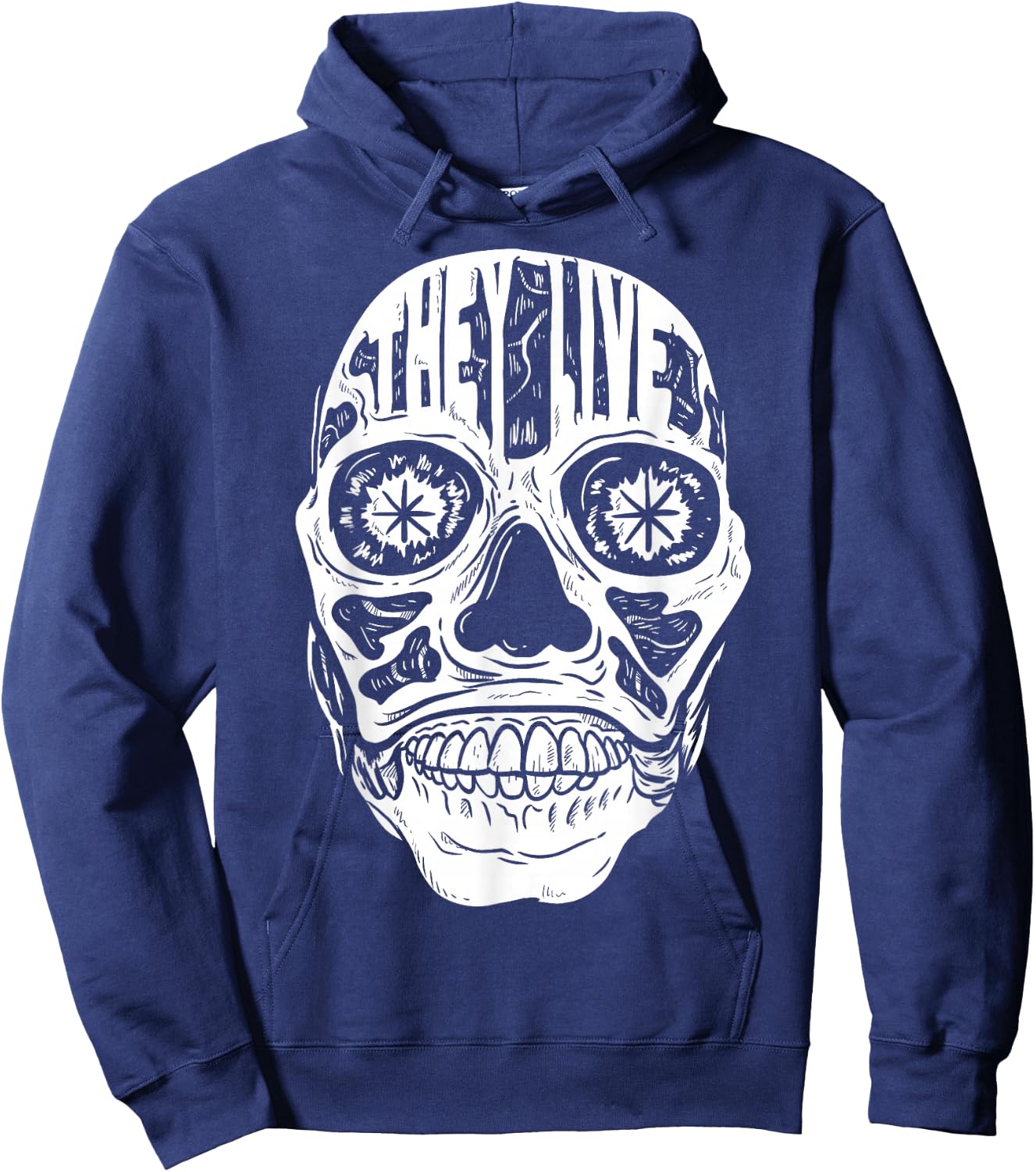 They Live Alien Face Fill Hoodie - Hoodie | Navy