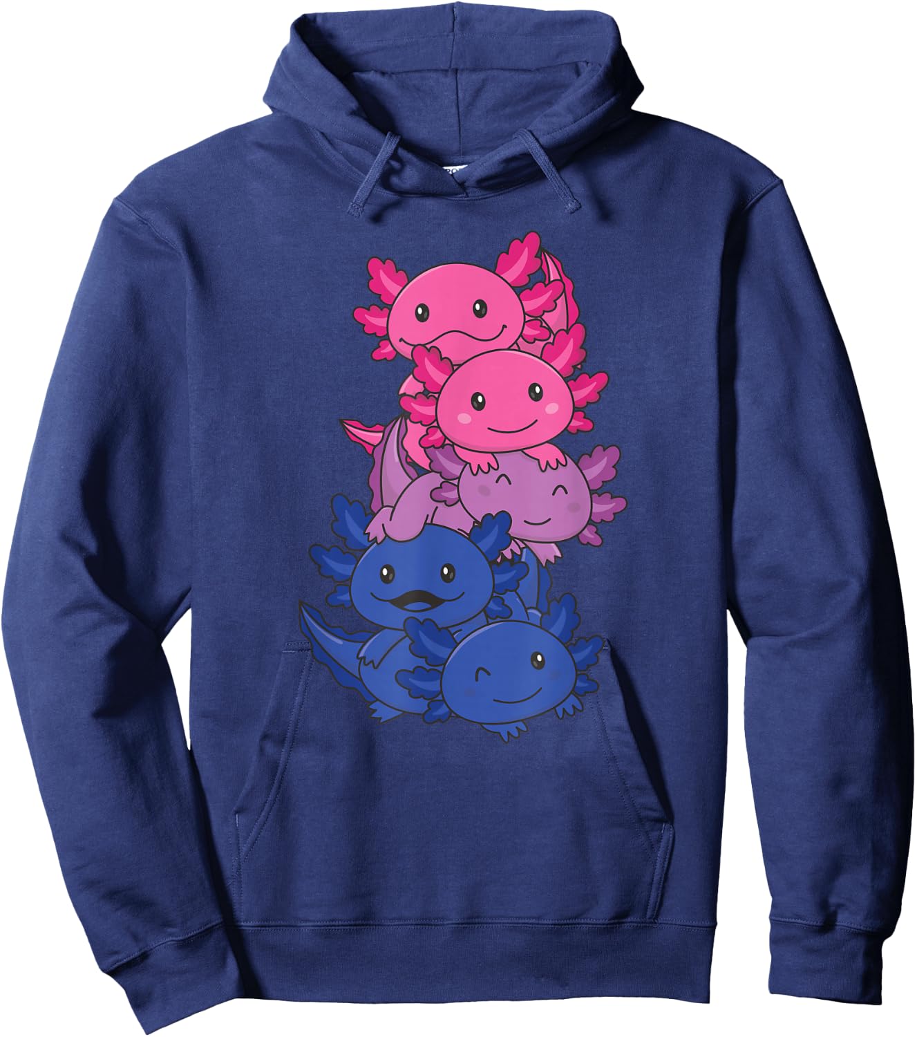 Bisexuell Flagge Pride Monat LGBTQ Bi Axolotl Hoodie - Hoodie | Navy
