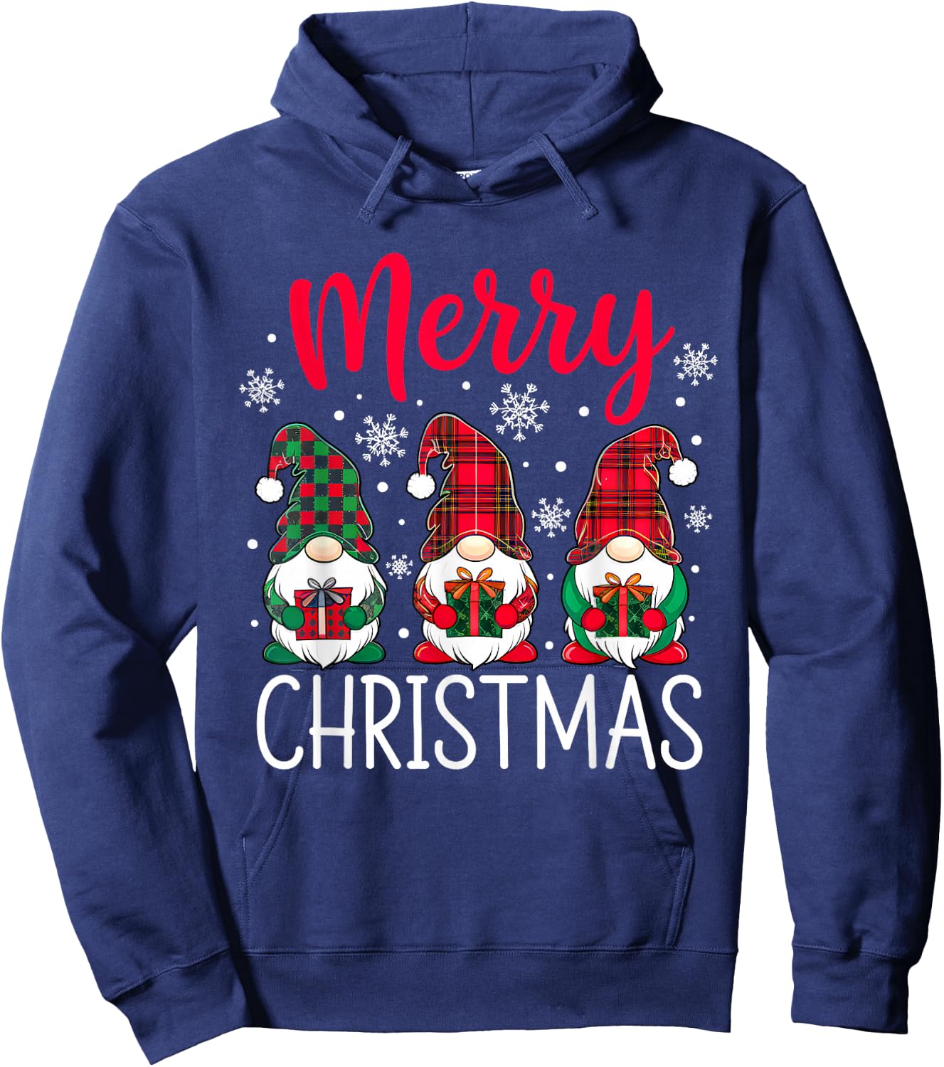 Three Gnomes Merry Christmas Funny Family Xmas Hoodie - Hoodie | Navy