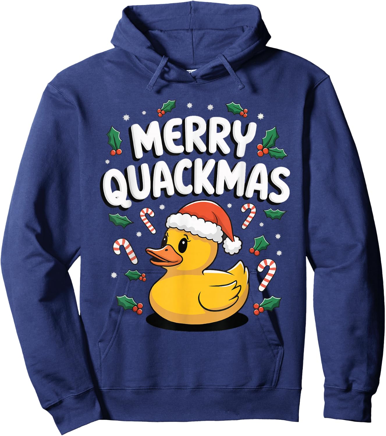 Merry Quackmas Christmas Rubber Duck Hoodie - Hoodie | Navy