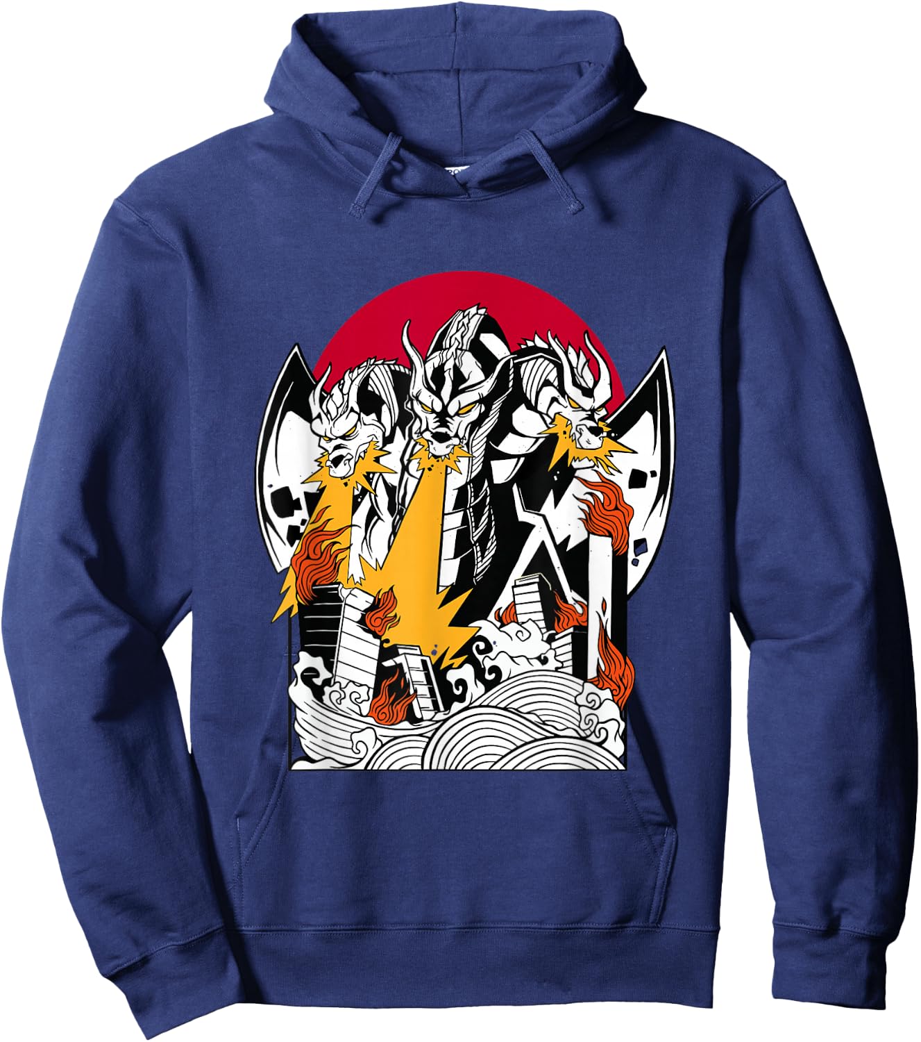Dragon Japanese Ghidorah Hoodie - Hoodie | Navy