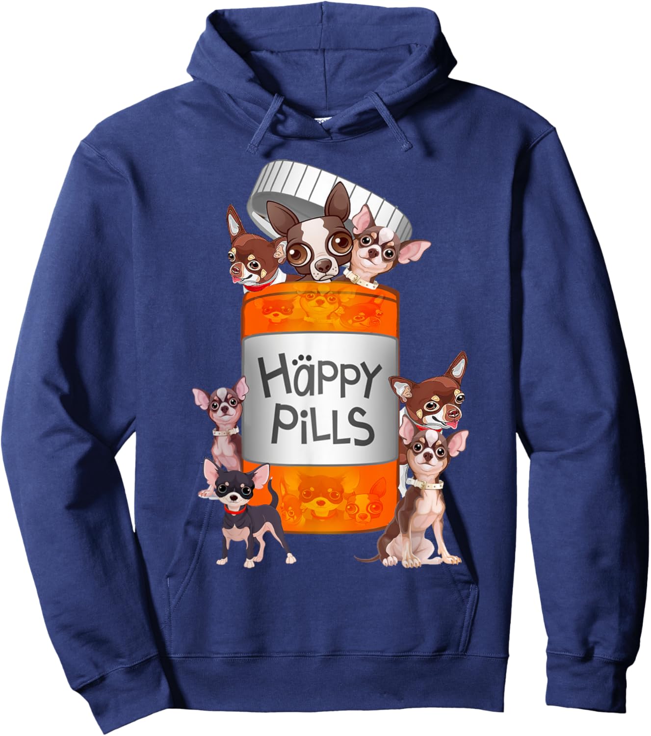 Happy Pills Chihuahua Hoodie - Hoodie | Navy