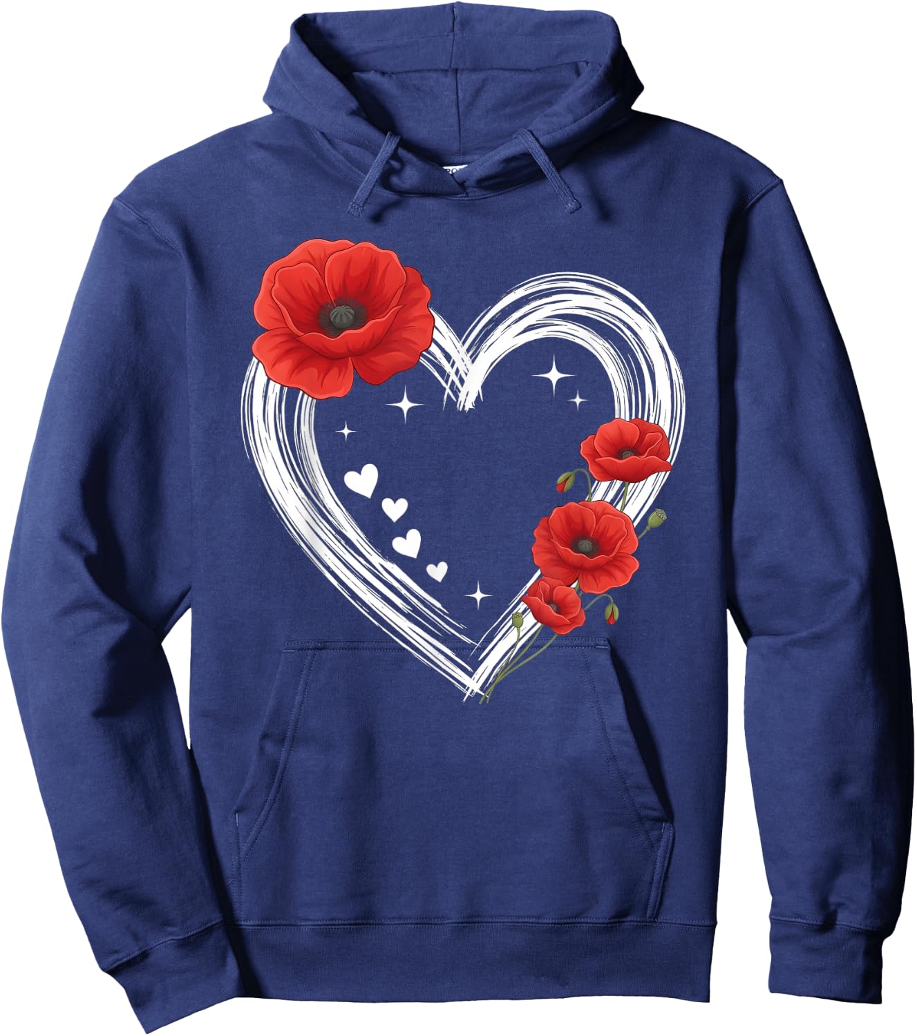 Cœur Coquelicot Hoodie - Hoodie | Navy