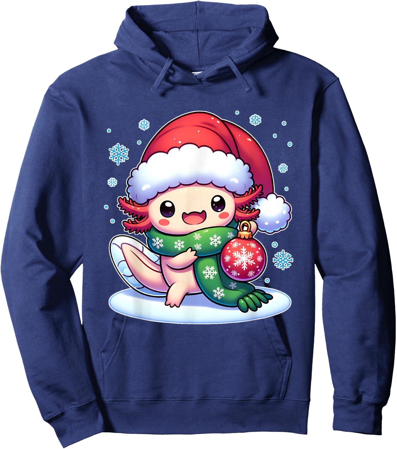 Santa axolotl Funny cute xmas funny christmas Hoodie - Hoodie | Navy