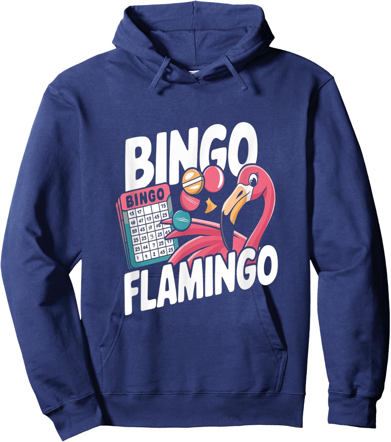 Bingo Flamingo Funny Bingo Hoodie - Hoodie | Navy