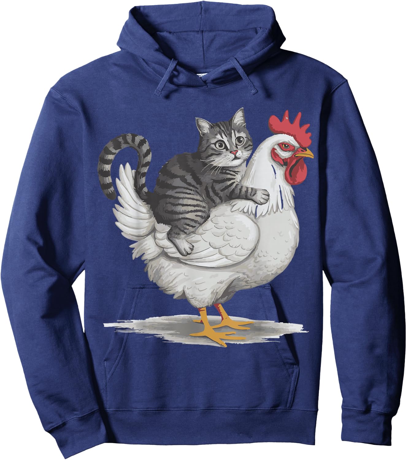 Cat Riding Chicken Hoodie - Hoodie | Navy