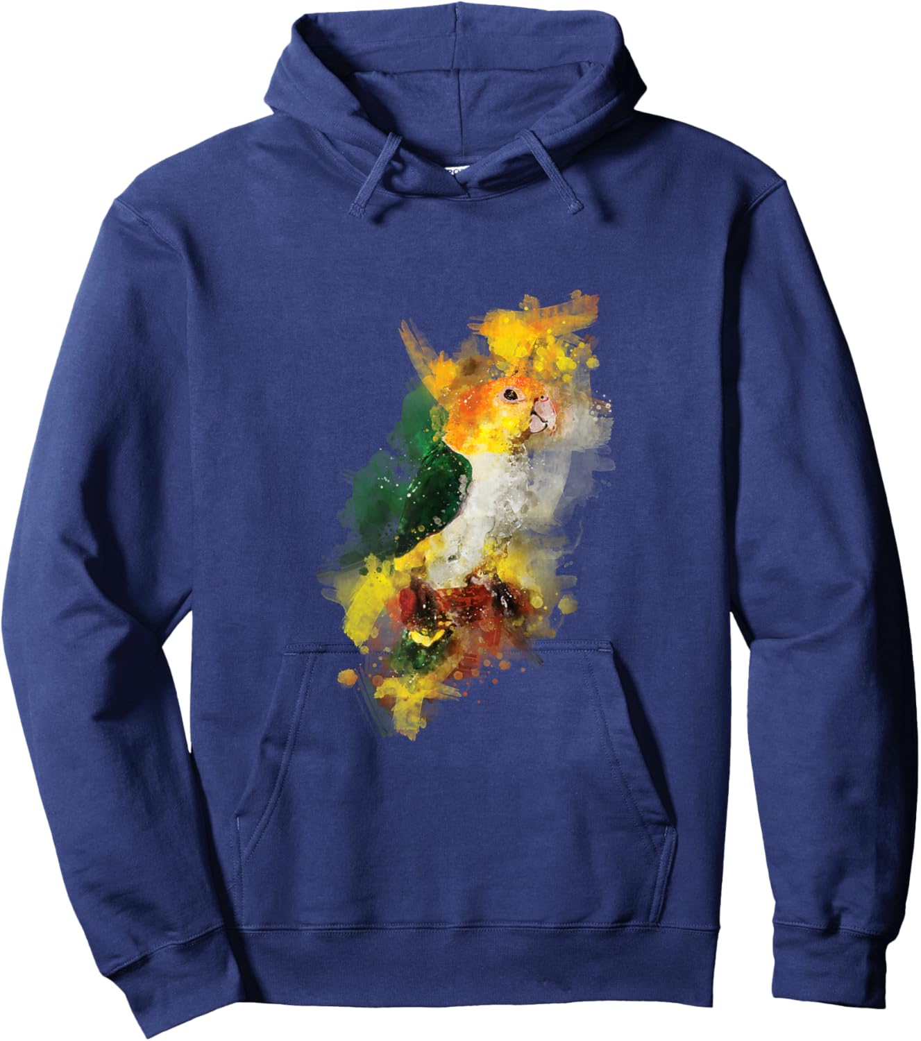 Watercolor Caique Parrot Hoodie - Hoodie | Navy