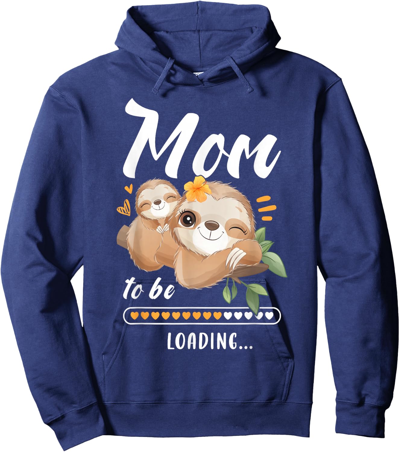 Mummy To Be Baby Announcement Sloths Hoodie - Hoodie | Navy