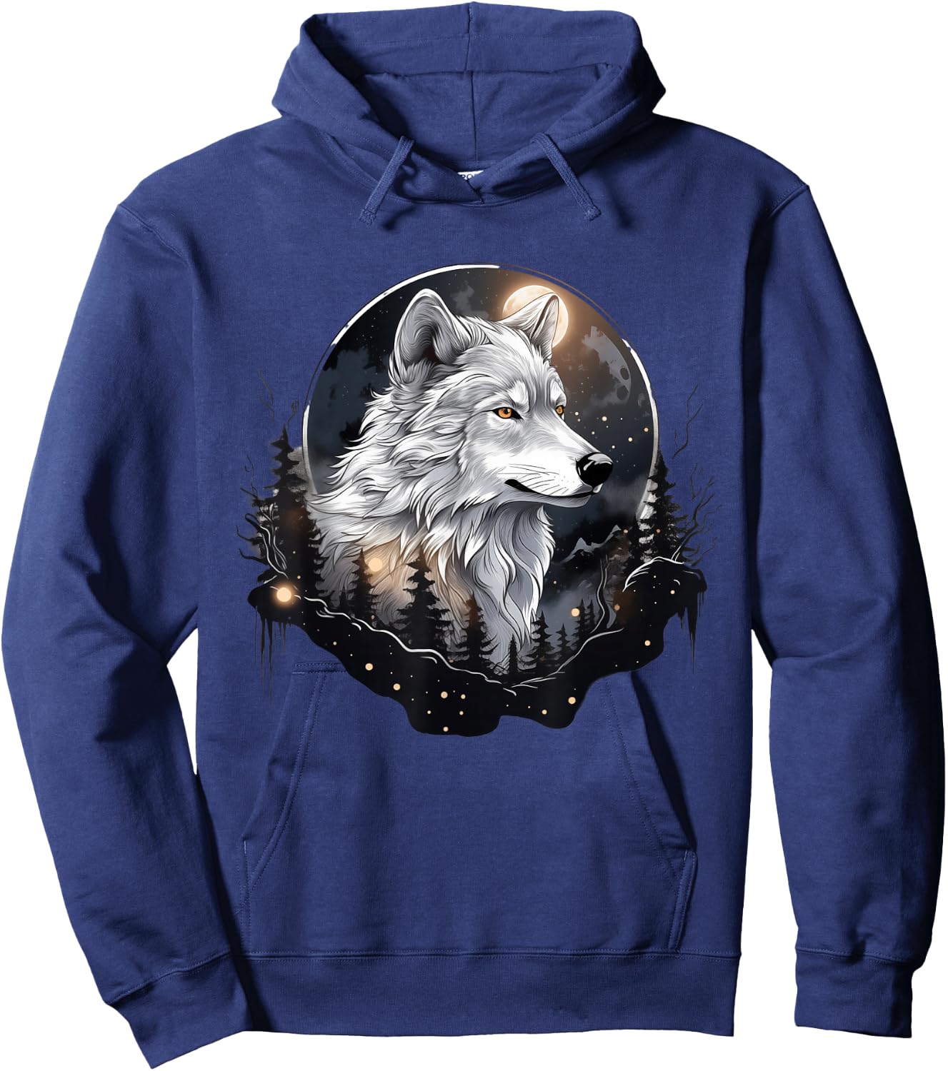 Enchanted Moonlight in Wolfswald , black Hoodie - Hoodie | Navy