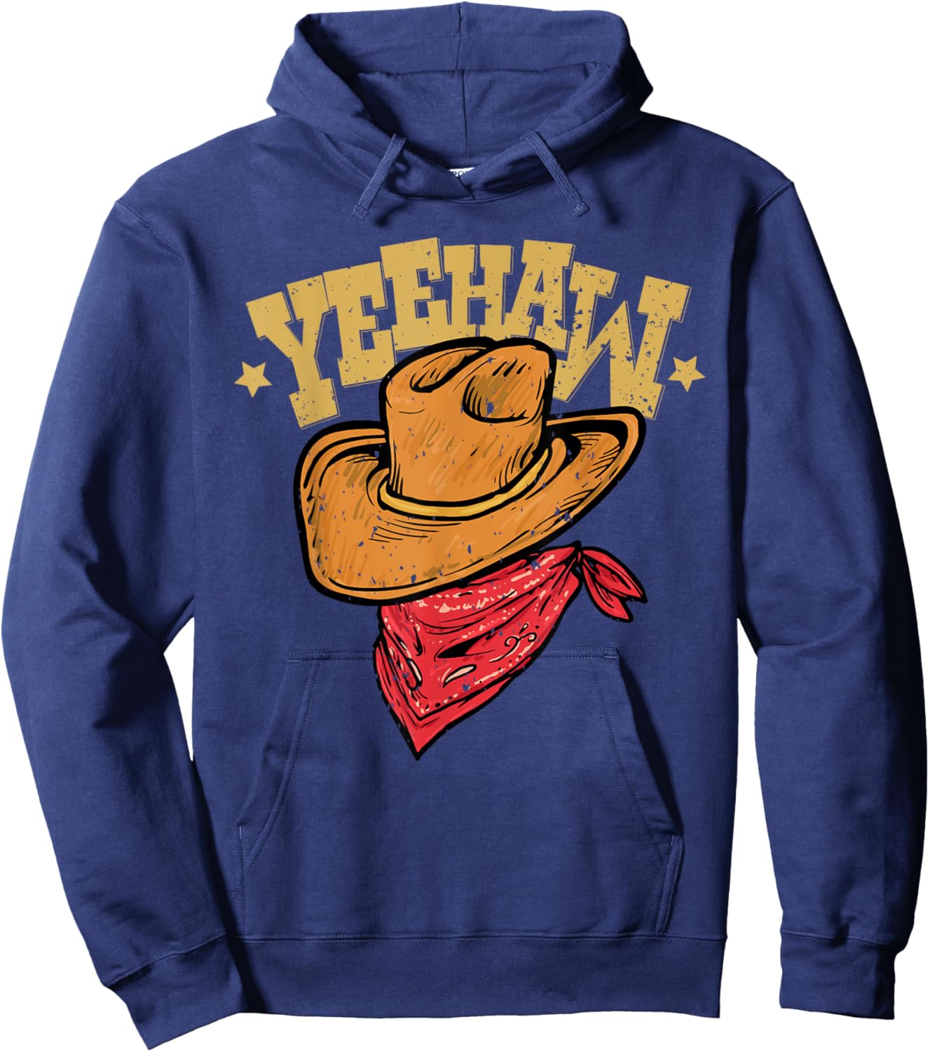 Western Cowboy Cowgirl Yeehaw , black Hoodie - Hoodie | Navy