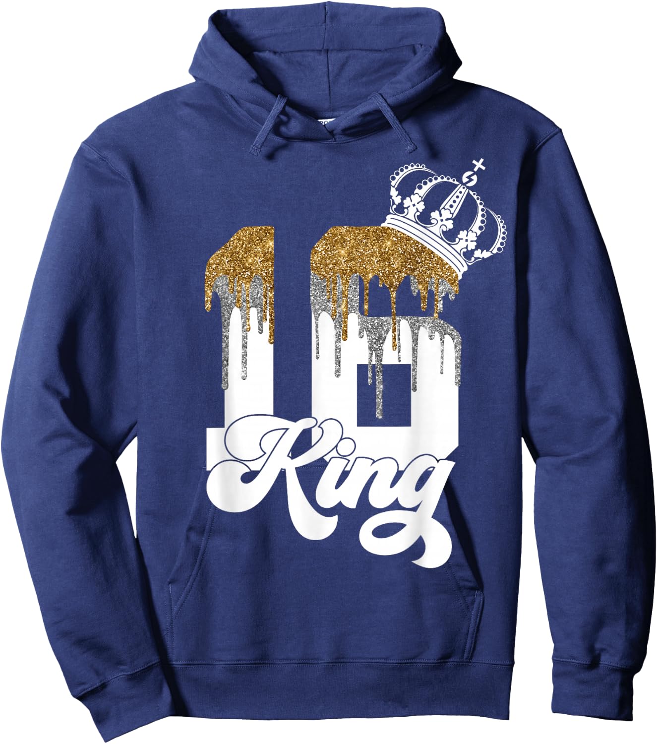Finally 16 College King 16th Birthday Hoodie - Hoodie | Navy