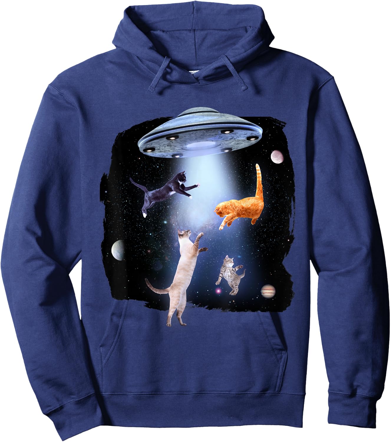 @n!mal Katze Lustig Katzenmotiv Katze Damen, -Erwachsene, Herren Schwarz S Standardlänge Klassische Passform Kurzarm Tierdruck Casual Freizeit Katze Hoodie - Hoodie | Navy